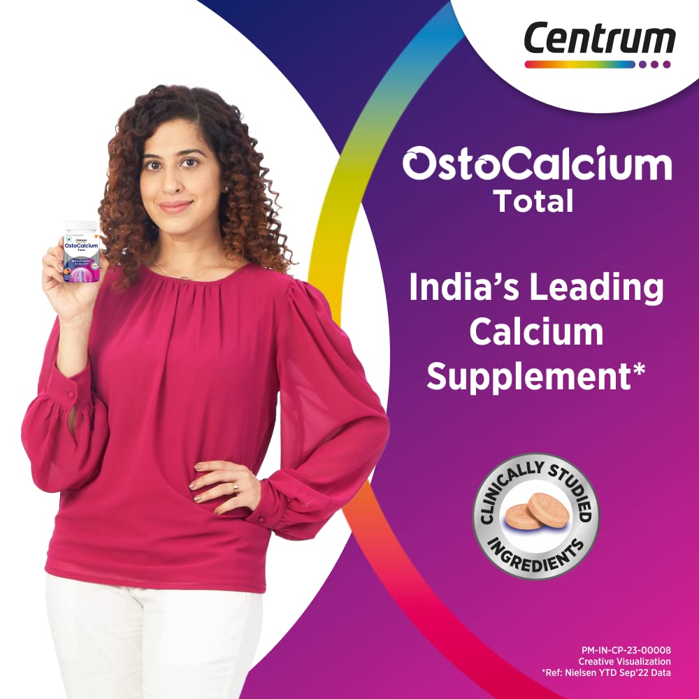 Centrum Ostocalcium Total Mixed Fruit Flavour, 30 Chewable Tablets, Pack of 1 Chewable Tablet Centrum Ostocalcium Total Mixed Fruit Flavour, 30 Chewable Tablets, Pack of 1 Chewable Tablet