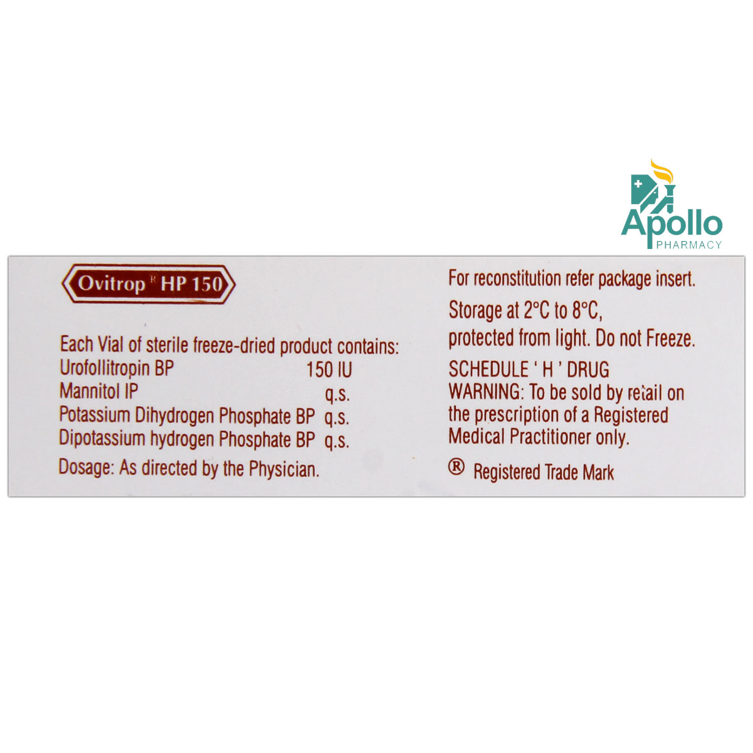 OVITROP HP 150IU INJECTION, Pack of 1 INJECTION OVITROP HP 150IU INJECTION, Pack of 1 INJECTION