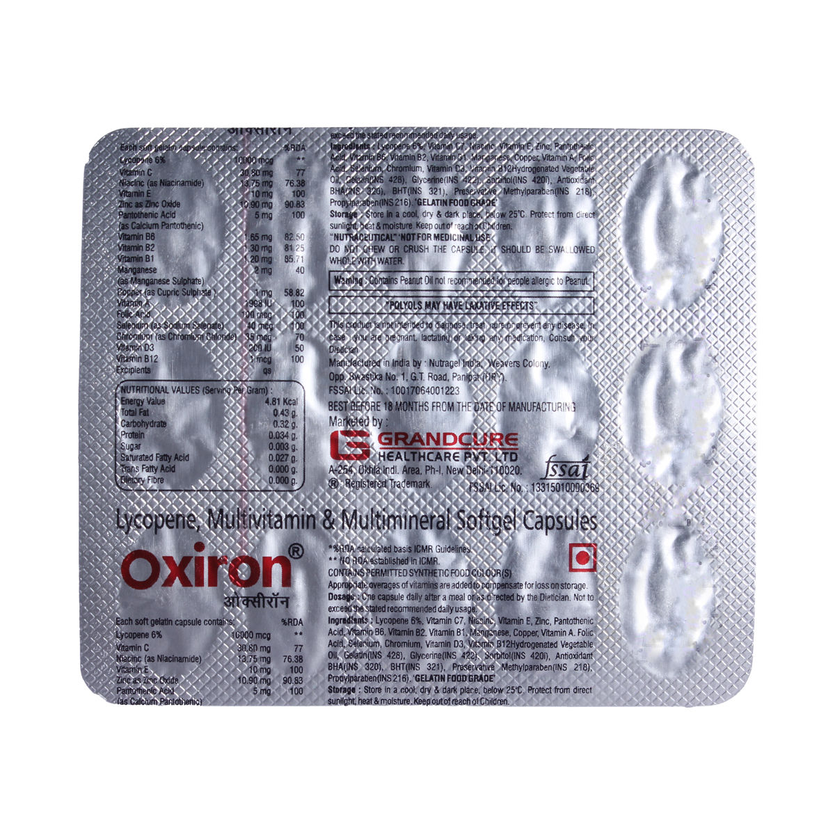 Buy Oxiron Capsule 15's Online