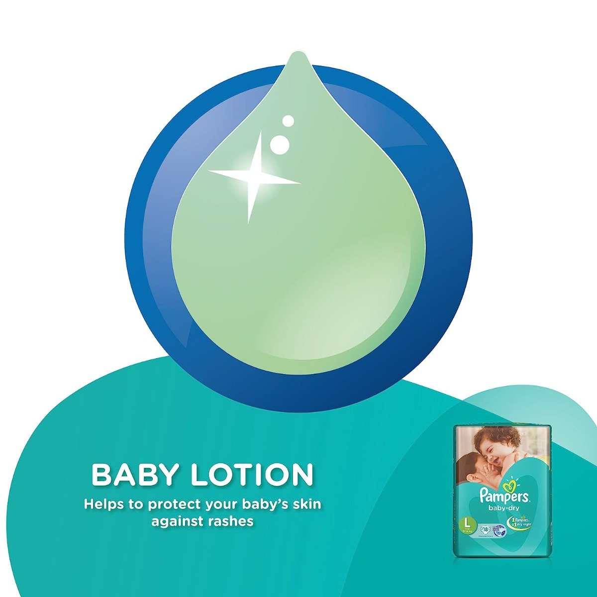 Pampers Baby Dry Diaper Pants Large, 18 Count, Pack of 1 Pampers Baby Dry Diaper Pants Large, 18 Count, Pack of 1