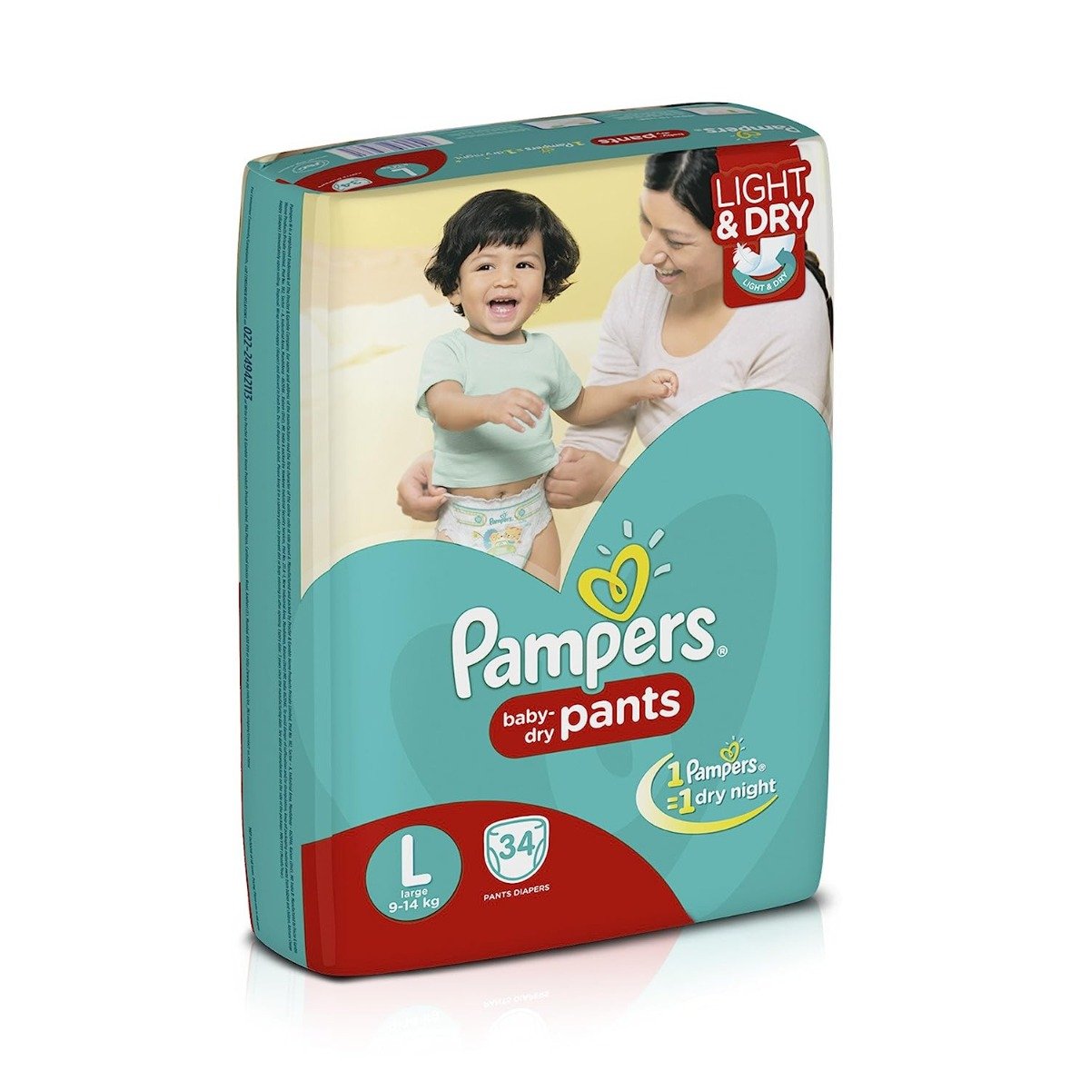 Pampers Baby Dry Diaper Pants Large, 34 Count, Pack of 1 Pampers Baby Dry Diaper Pants Large, 34 Count, Pack of 1