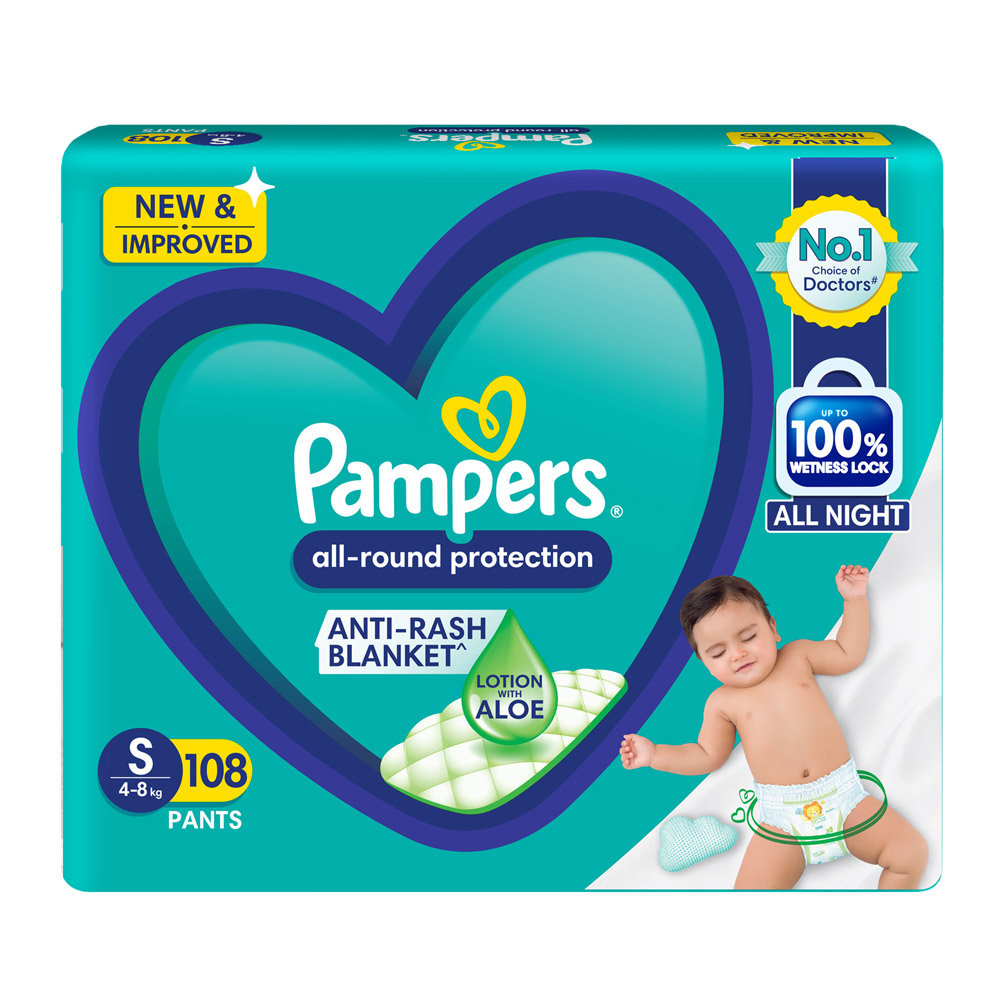 Pampers All-Round Protection Diaper Pants Small, 108 Count, Pack of 1 Pampers All-Round Protection Diaper Pants Small, 108 Count, Pack of 1