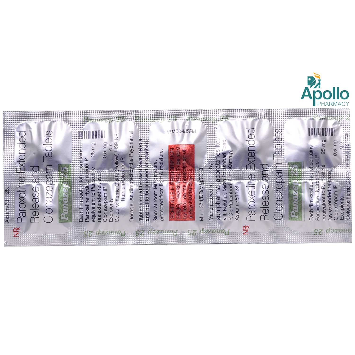 Panazep 25 Tablet 10's, Pack of 10 Panazep 25 Tablet 10's, Pack of 10