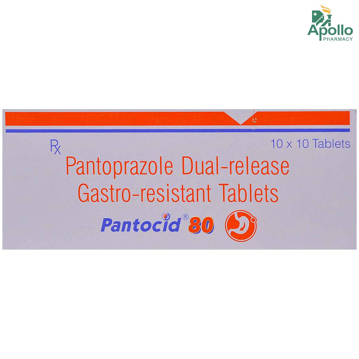 Pantocid 80 mg Tablet 10's, Pack of 10 TABLETS Pantocid 80 mg Tablet 10's, Pack of 10 TABLETS