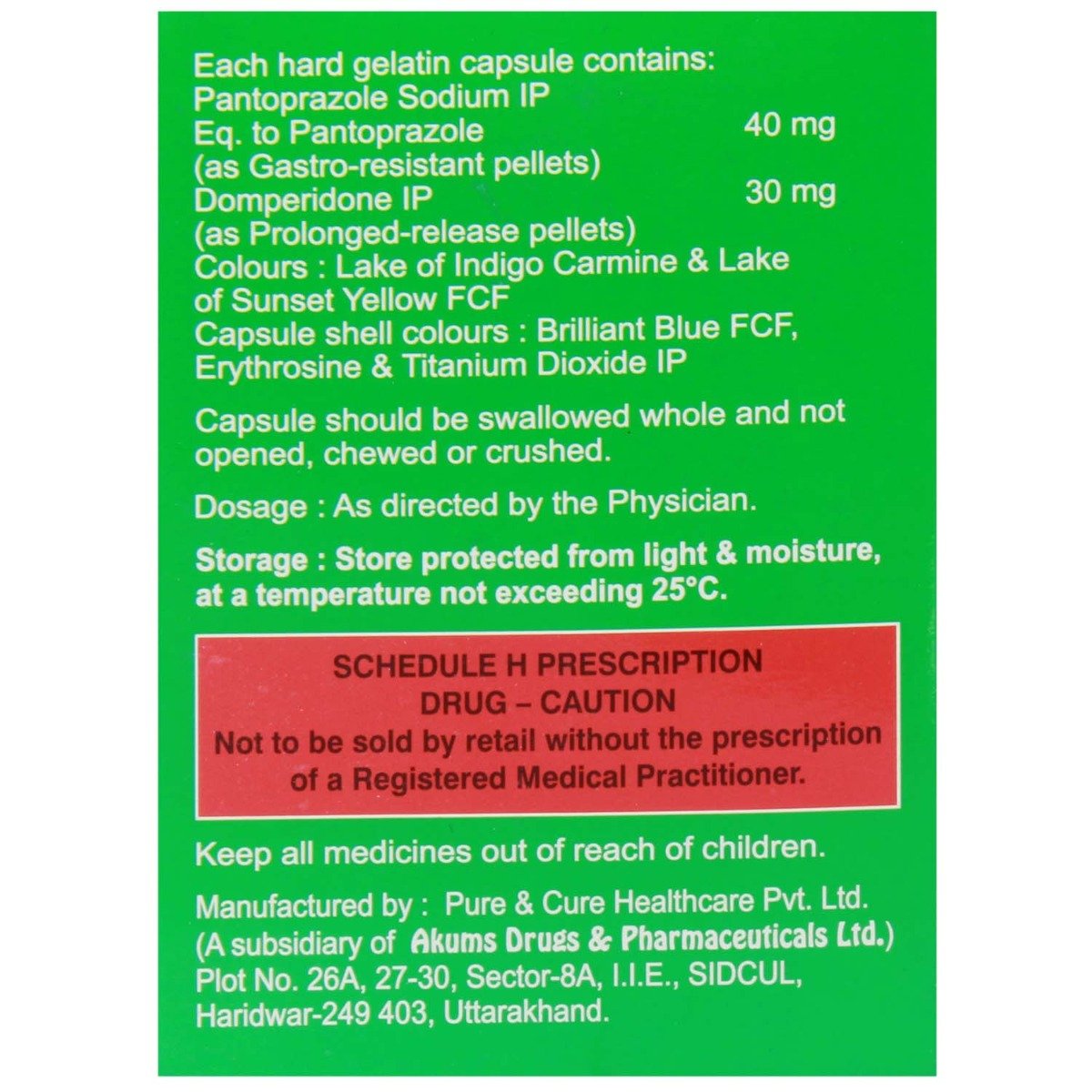 Panfirst-D 40 mg/30 mg Capsule 15's, Pack of 15 Panfirst-D 40 mg/30 mg Capsule 15's, Pack of 15