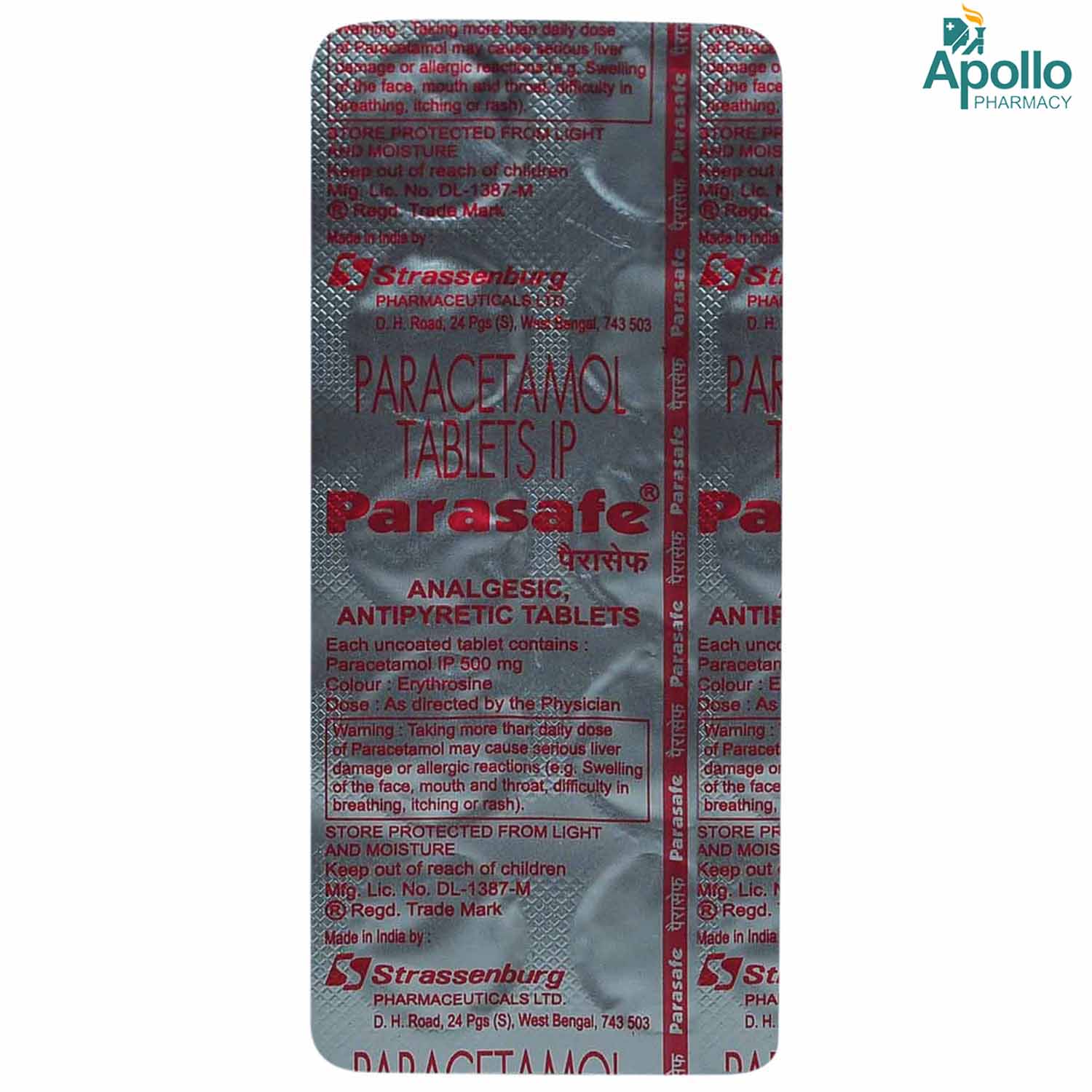 Parasafe Tablet 10's, Pack of 10 TABLETS Parasafe Tablet 10's, Pack of 10 TABLETS