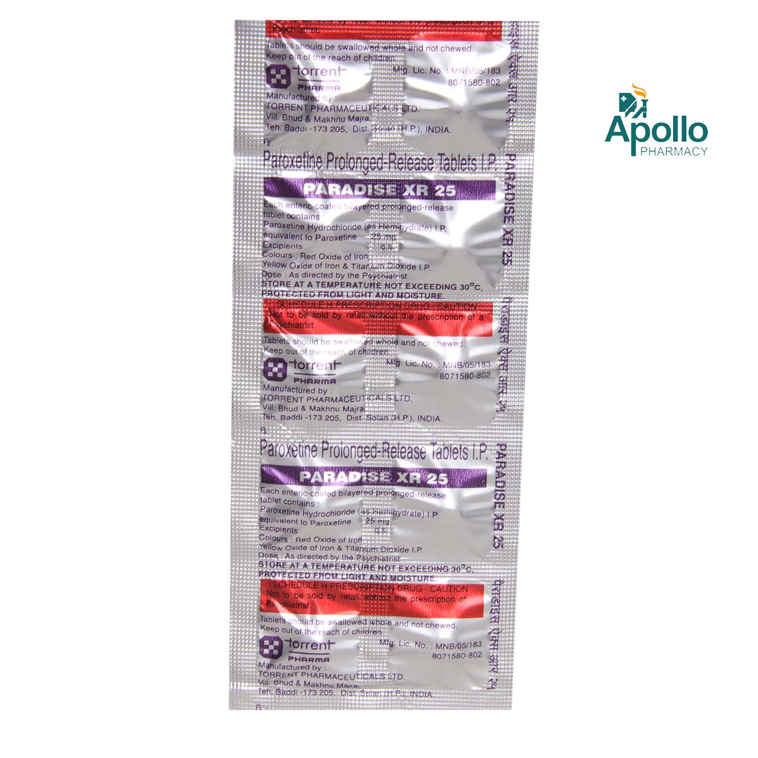 Paradise XR 25 Tablet 10's, Pack of 10 TabletS Paradise XR 25 Tablet 10's, Pack of 10 TabletS