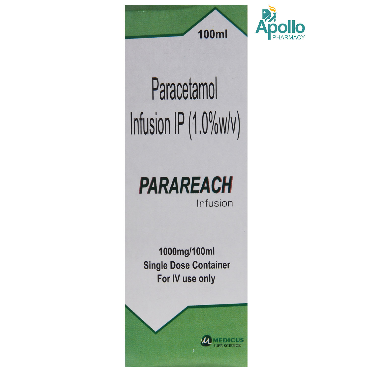 Parareach Iv Vial 1000mg/100ml, Pack of 1 INJECTION Parareach Iv Vial 1000mg/100ml, Pack of 1 INJECTION
