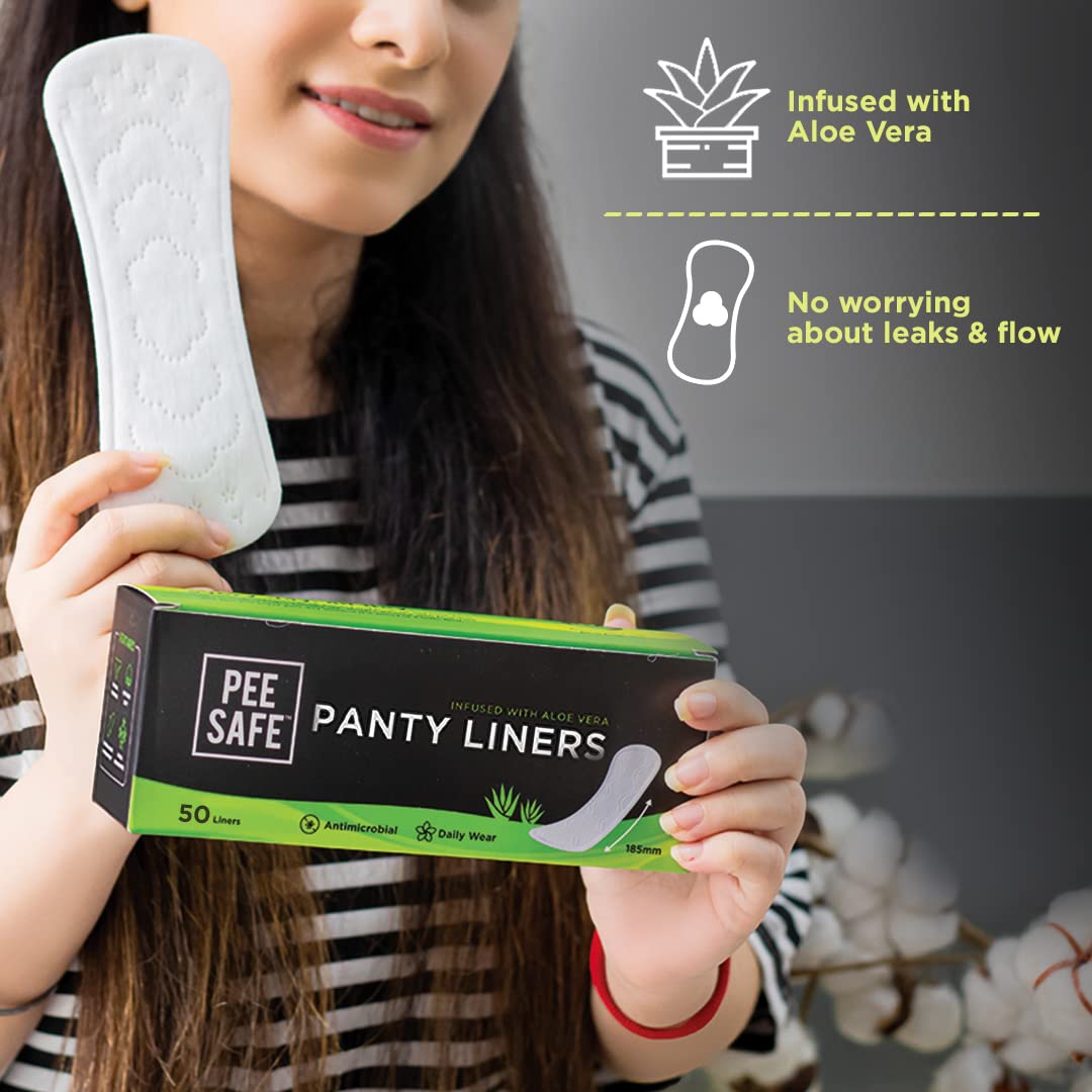 Pee Safe Aloe Vera Panty Liners, 50 Count, Pack of 1 Pee Safe Aloe Vera Panty Liners, 50 Count, Pack of 1