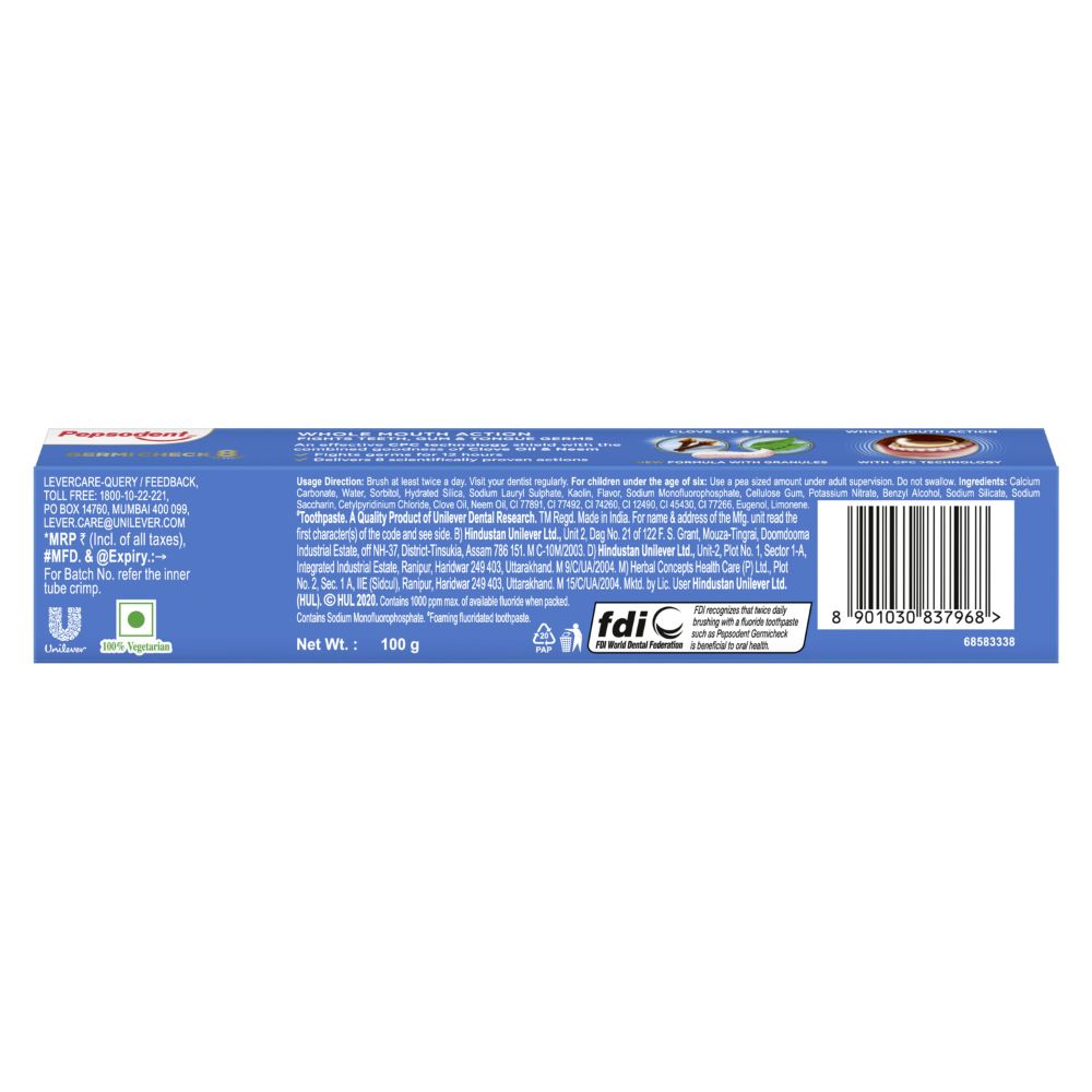 Pepsodent Germi Check 8 Action Toothpaste, 100 gm, Pack of 1 Pepsodent Germi Check 8 Action Toothpaste, 100 gm, Pack of 1