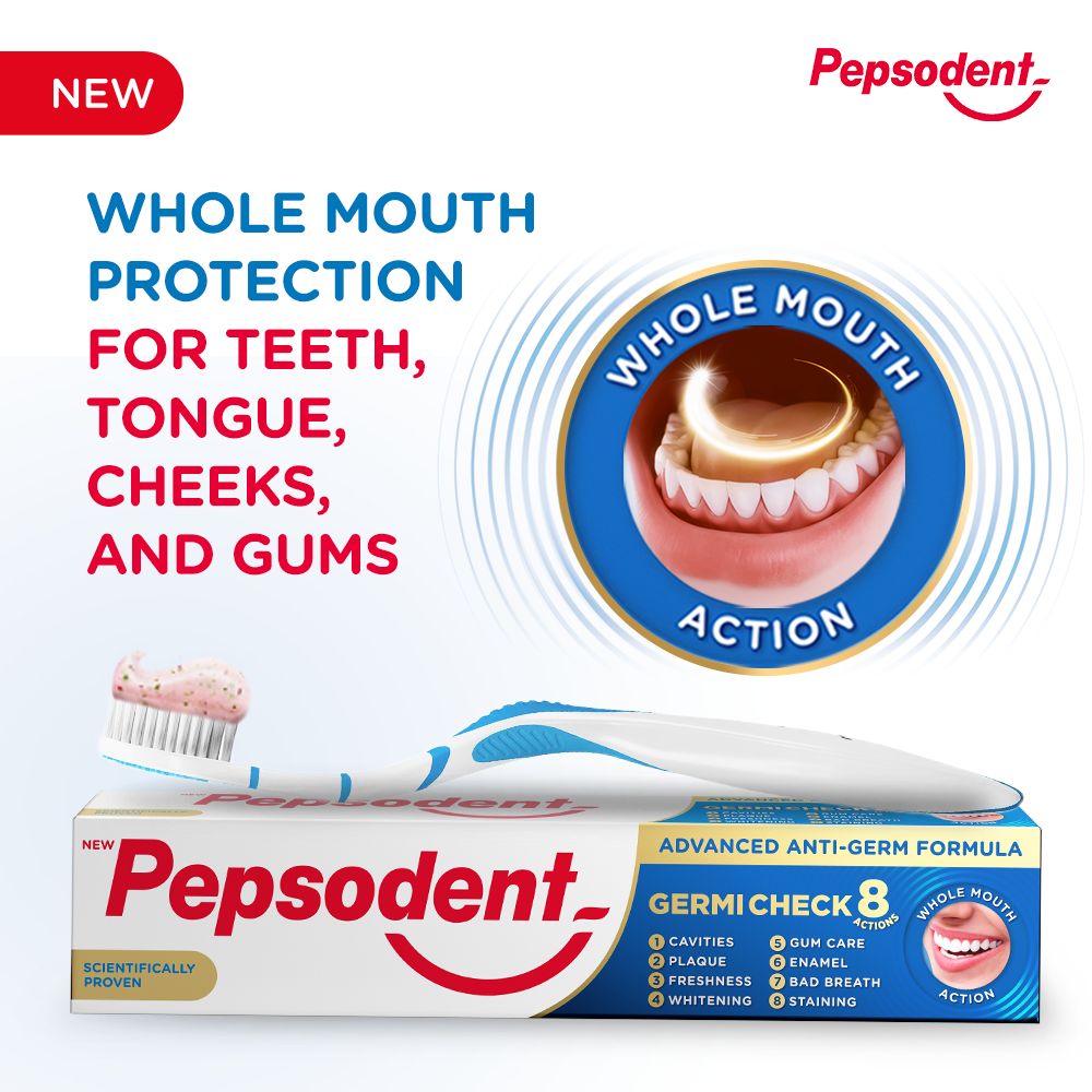 Pepsodent Germi Check 8 Action Toothpaste, 100 gm, Pack of 1 Pepsodent Germi Check 8 Action Toothpaste, 100 gm, Pack of 1