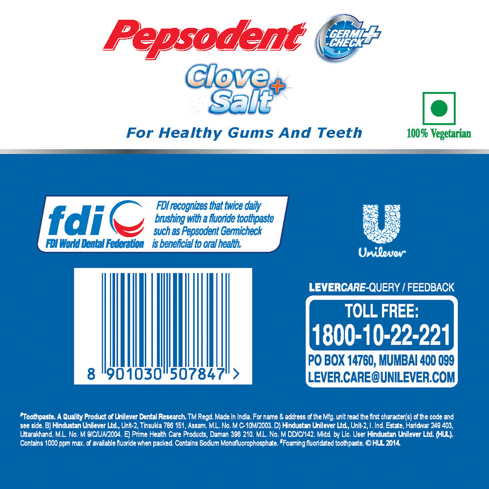 Pepsodent Germi Check+ Clove & Salt Toothpaste, 200 gm, Pack of 1 Pepsodent Germi Check+ Clove & Salt Toothpaste, 200 gm, Pack of 1