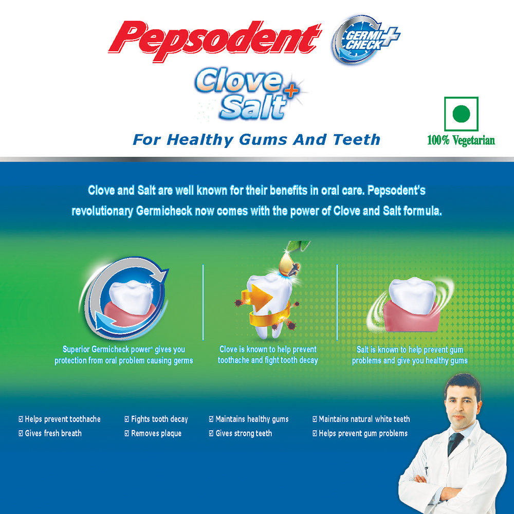 Pepsodent Germi Check+ Clove & Salt Toothpaste, 200 gm, Pack of 1 Pepsodent Germi Check+ Clove & Salt Toothpaste, 200 gm, Pack of 1