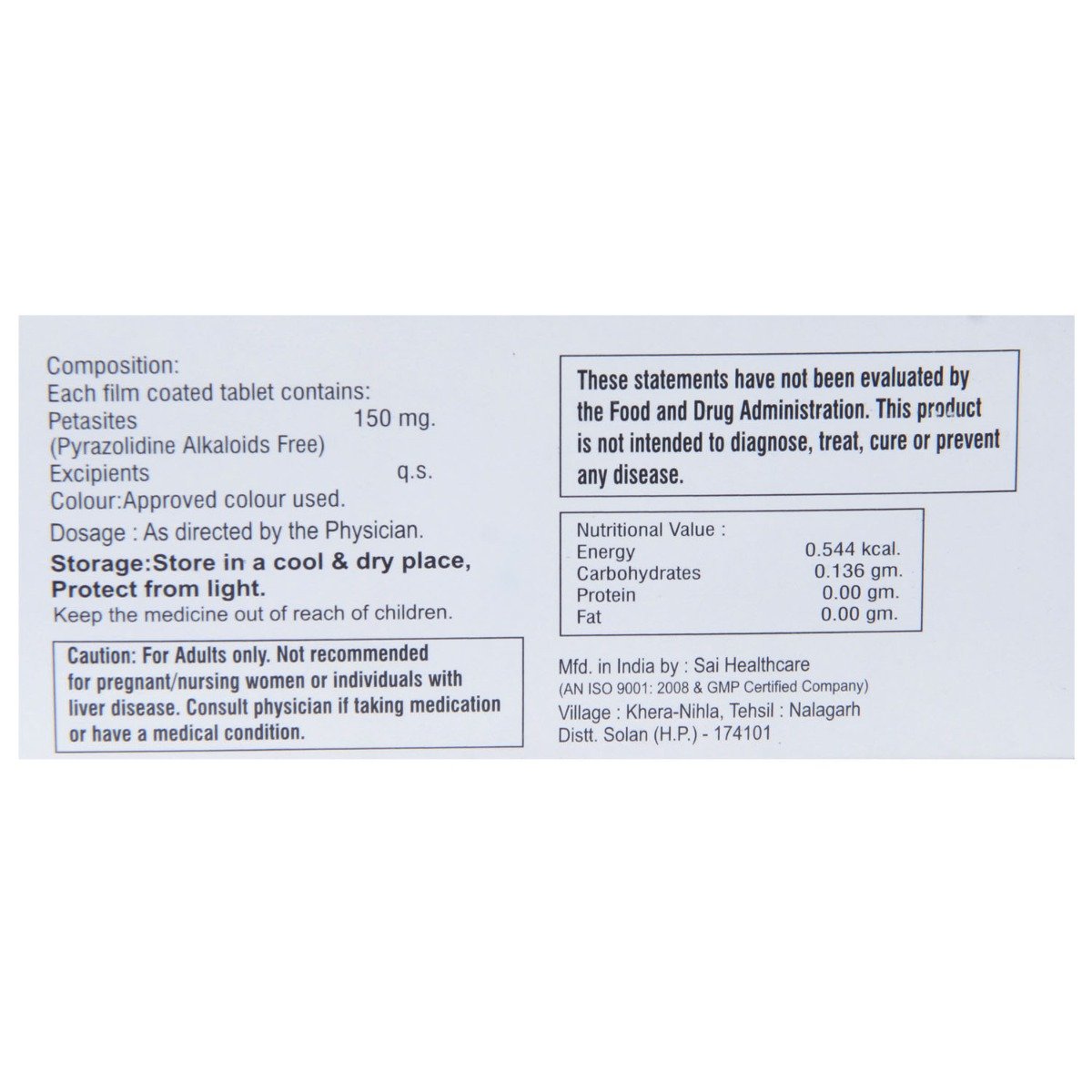 Petagrain 150Mg Tab 10'S (Starus), Pack of 10 TabletS Petagrain 150Mg Tab 10'S (Starus), Pack of 10 TabletS