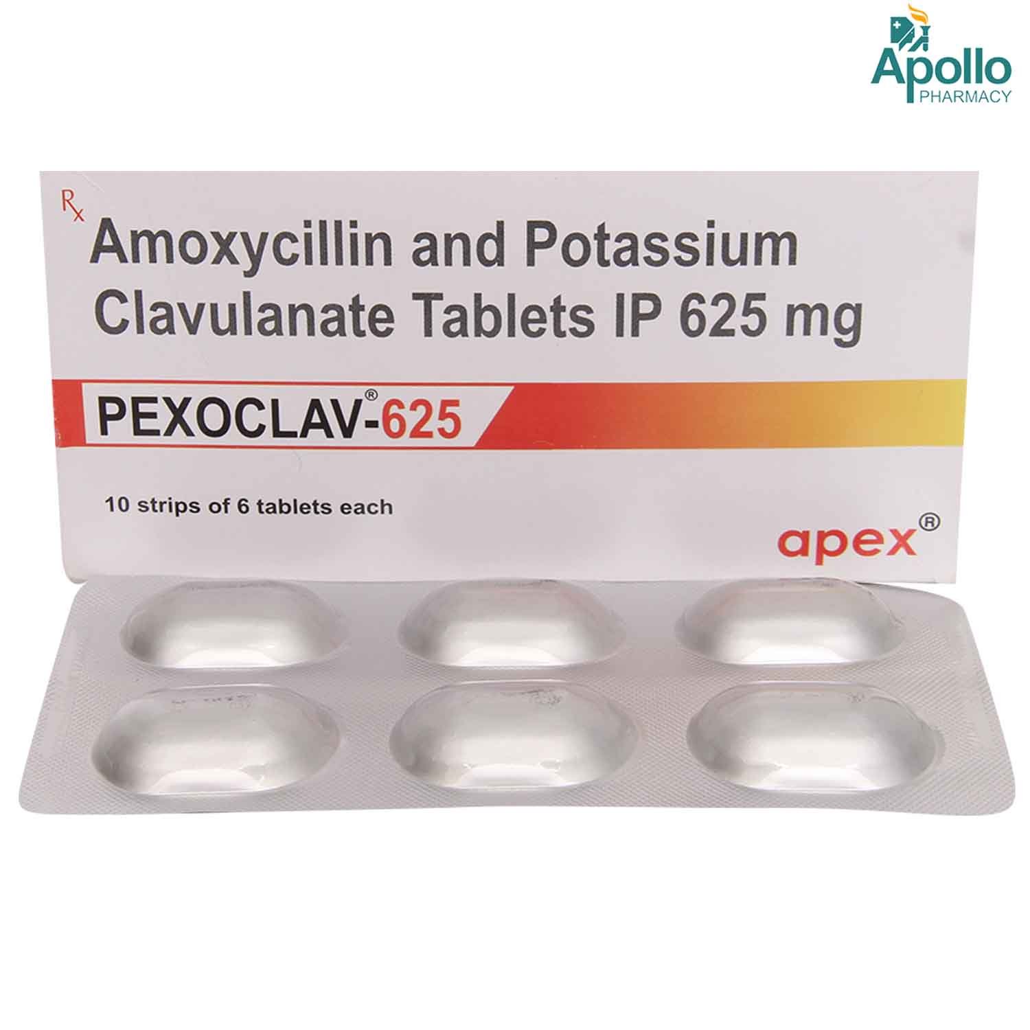 Pexoclav-625 Tablet 6's, Pack of 6 TABLETS Pexoclav-625 Tablet 6's, Pack of 6 TABLETS