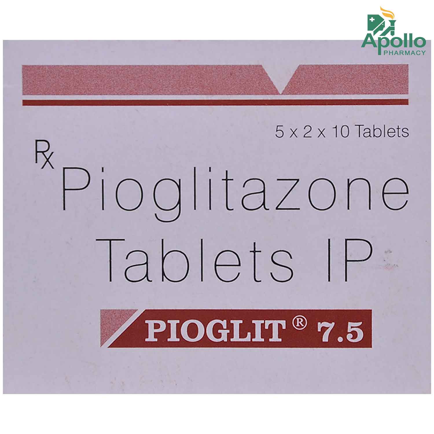 Pioglit 7.5 Tablet 10's, Pack of 10 TABLETS Pioglit 7.5 Tablet 10's, Pack of 10 TABLETS