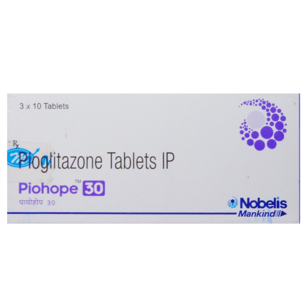 Piohope 30 mg Tablet 10's, Pack of 10 TabletS Piohope 30 mg Tablet 10's, Pack of 10 TabletS