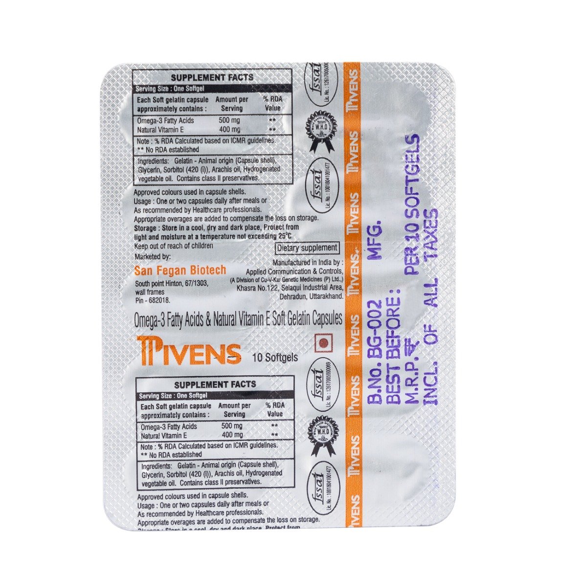 Pivens Capsule 10's, Pack of 10 Pivens Capsule 10's, Pack of 10