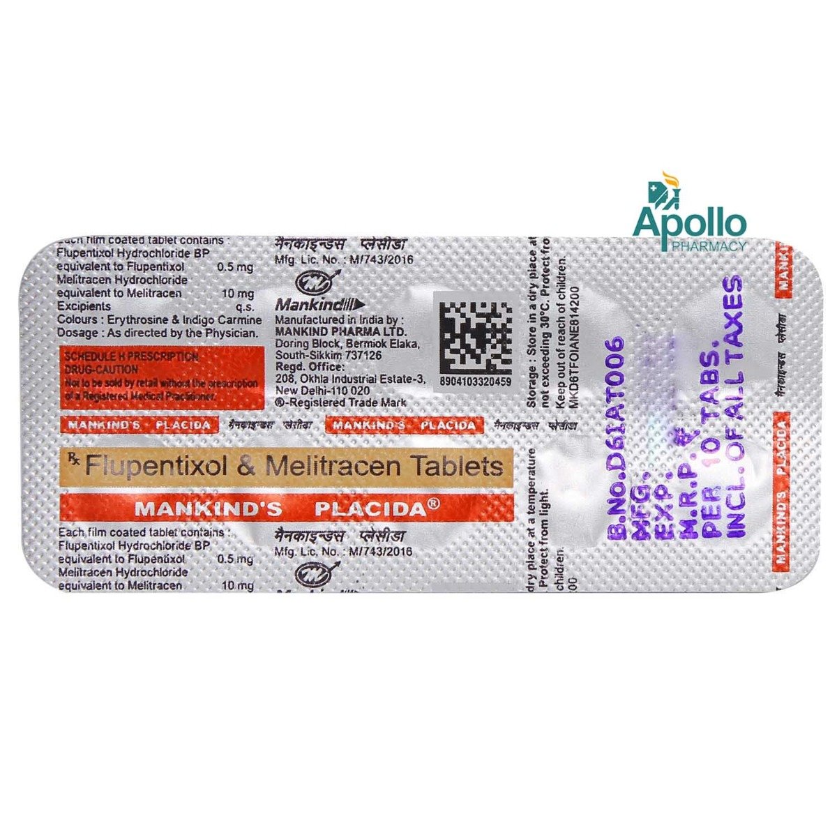 Placida Tablet 10's, Pack of 10 TABLETS Placida Tablet 10's, Pack of 10 TABLETS