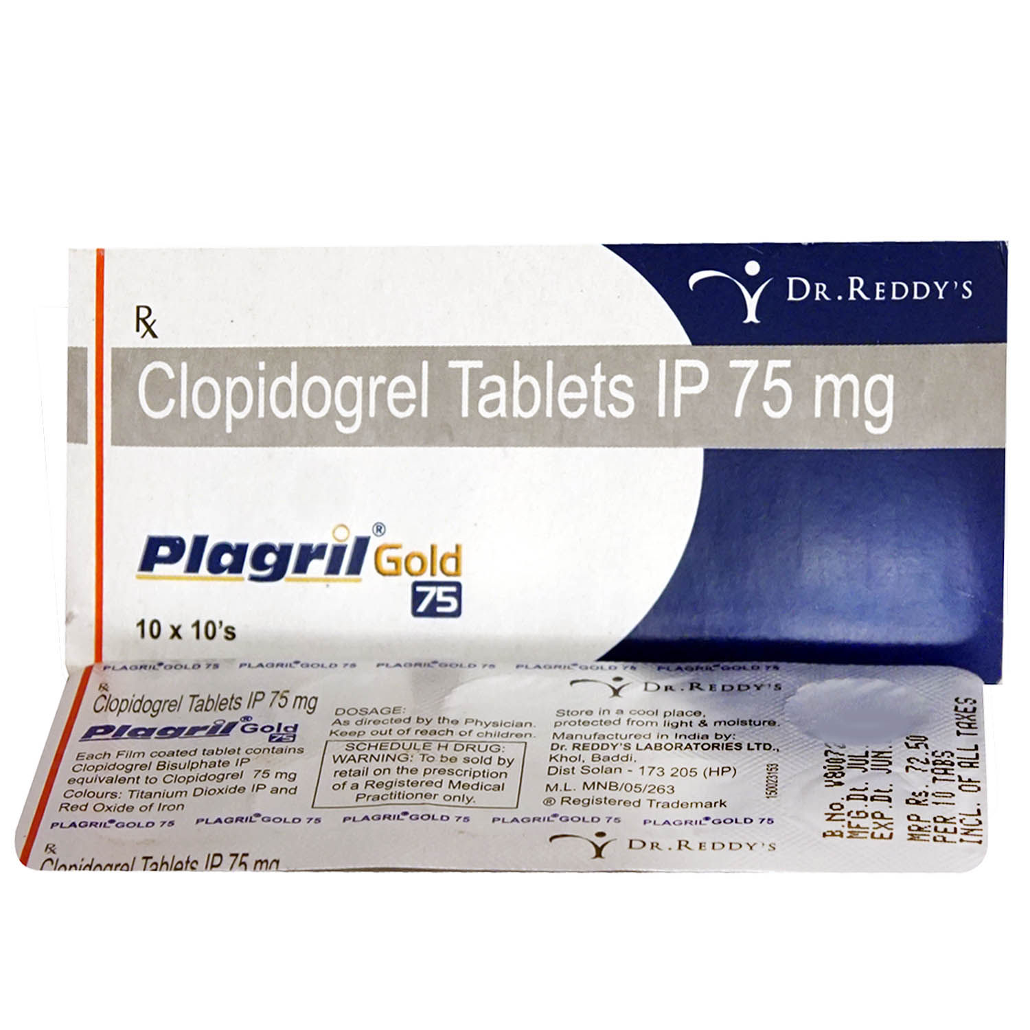 Buy Plagril Gold 75 Tablet 10's Online