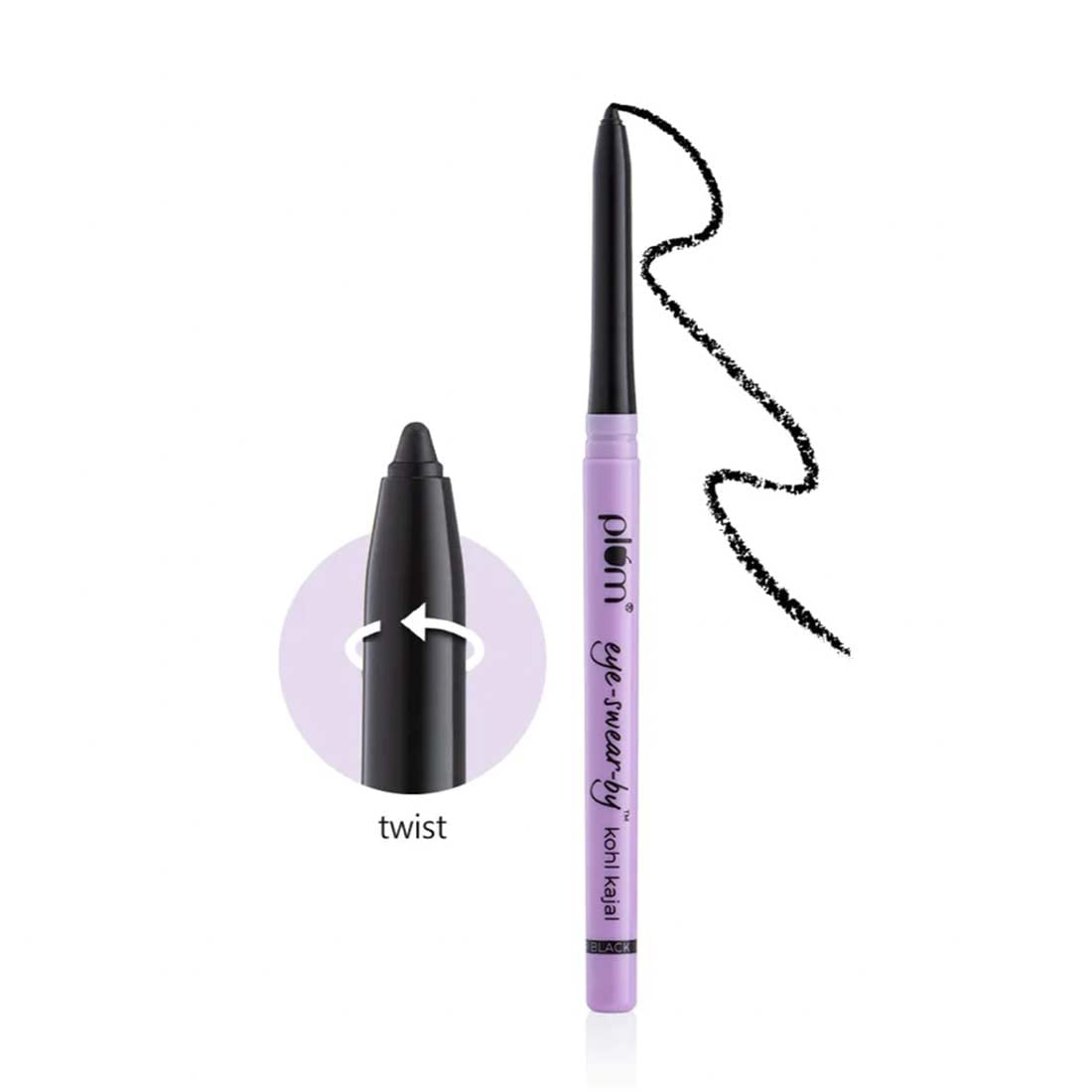 Plum Eye-Swear by Kohl Kajal Deep Black, 0.35 gm, Pack of 1 Plum Eye-Swear by Kohl Kajal Deep Black, 0.35 gm, Pack of 1