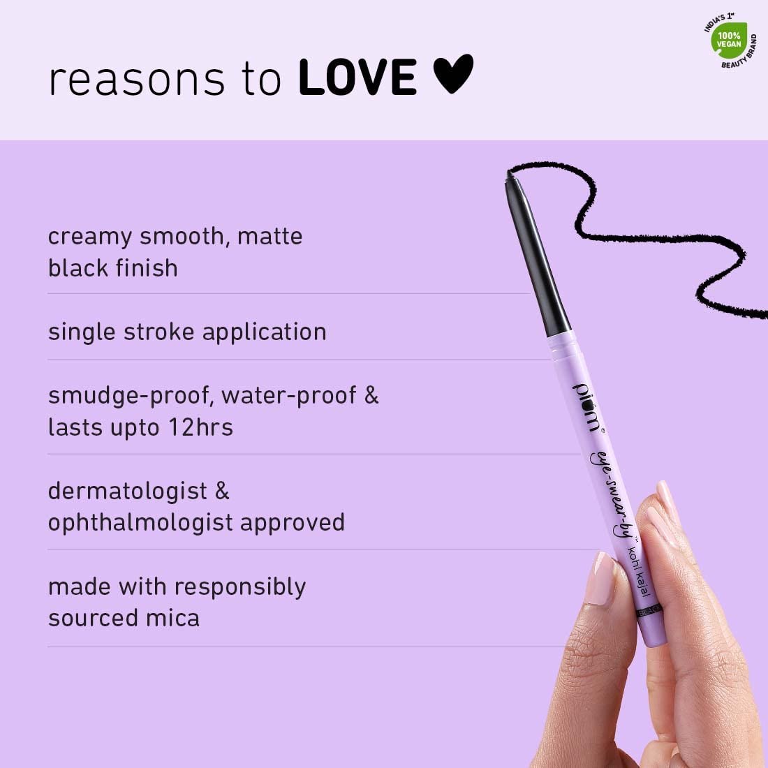 Plum Eye-Swear by Kohl Kajal Deep Black, 0.35 gm, Pack of 1 Plum Eye-Swear by Kohl Kajal Deep Black, 0.35 gm, Pack of 1