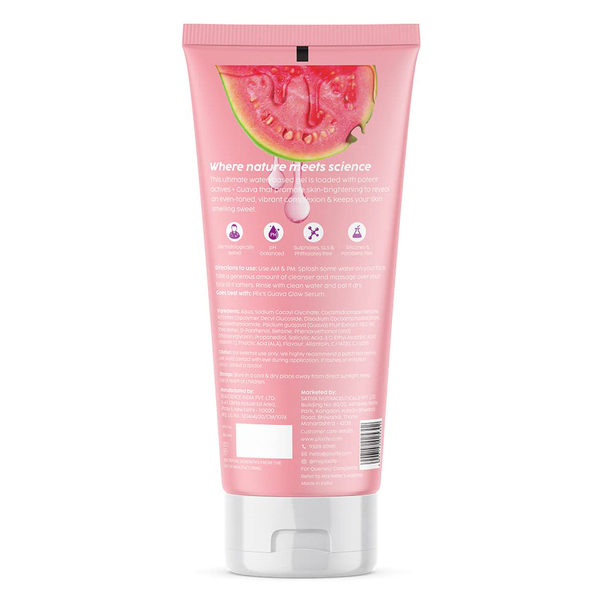 Plix Guava Glow Juicy Cleanser 100 ml | Vitamin C, ALA, Pro Vitamin B5 | Instantly Brightens Skin | For All Skin Type, Pack of 1 Plix Guava Glow Juicy Cleanser 100 ml | Vitamin C, ALA, Pro Vitamin B5 | Instantly Brightens Skin | For All Skin Type, Pack of 1