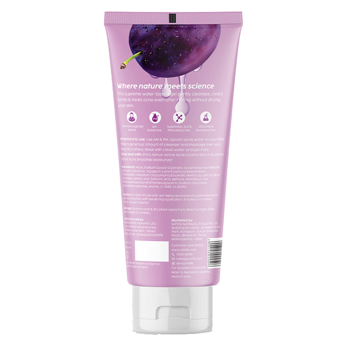 Plix Jamun Active Acne Juicy Cleanser 100 ml | Salicylic Acid, Betaine, Azelaic Acid | Gently Cleanses | Reduces Acne & Excess Oil | For Acne Prone & Oily Skin, Pack of 1 Plix Jamun Active Acne Juicy Cleanser 100 ml | Salicylic Acid, Betaine, Azelaic Acid | Gently Cleanses | Reduces Acne & Excess Oil | For Acne Prone & Oily Skin, Pack of 1
