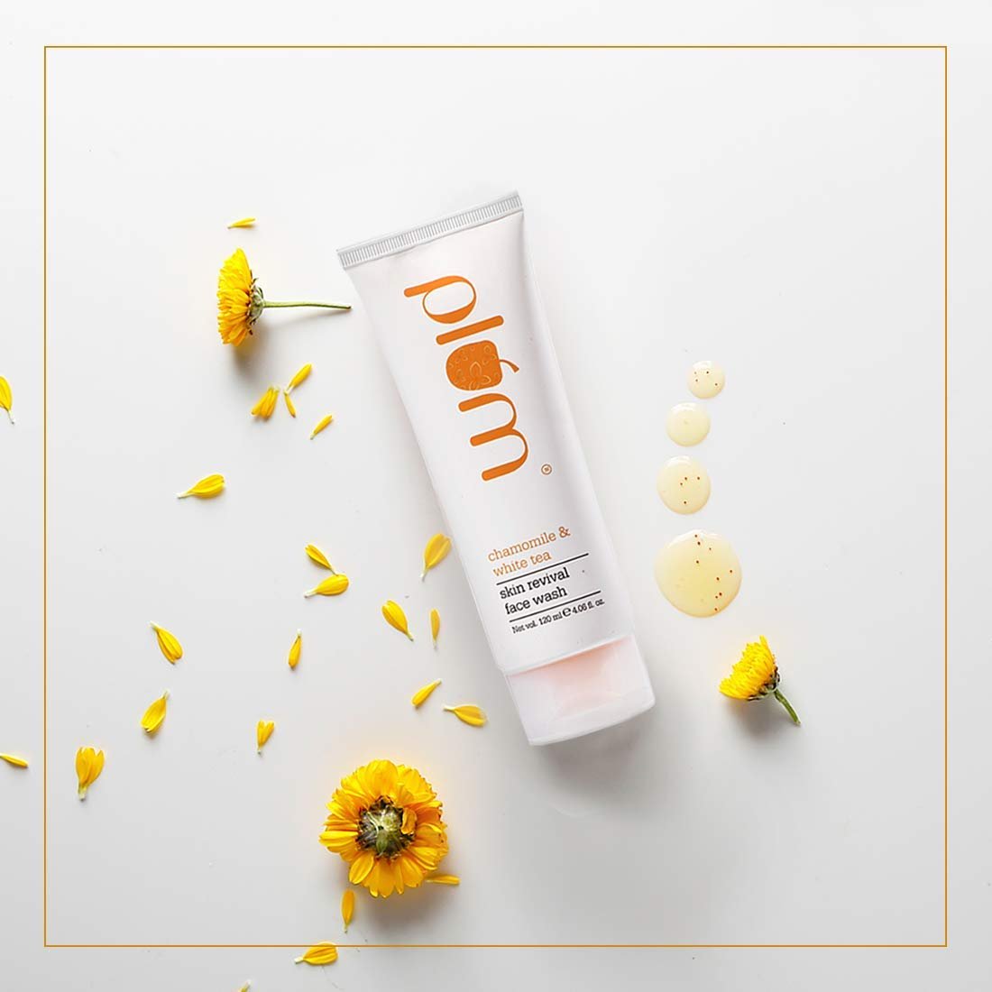 Plum Chamomile & White Tea Skin Revival Face Wash 120 ml | Chamomile, White Tea, Olive Extracts | Gentle Cleansing | Fights Sun Damage | Soothes, Calms & Refreshes Skin | For All Skin Type, Pack of 1 Plum Chamomile & White Tea Skin Revival Face Wash 120 ml | Chamomile, White Tea, Olive Extracts | Gentle Cleansing | Fights Sun Damage | Soothes, Calms & Refreshes Skin | For All Skin Type, Pack of 1