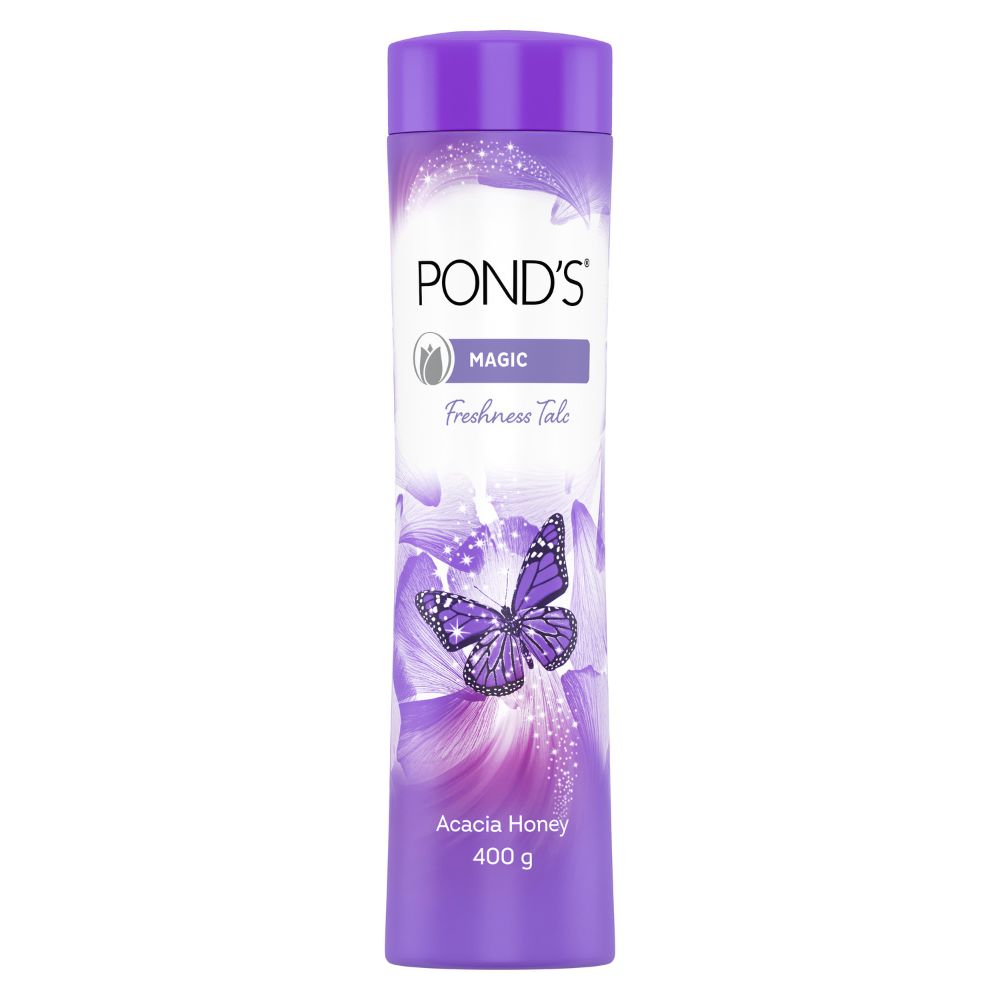 Pond's Magic Acacia Honey Freshness Talc Powder 400 gm | Reduce Sweat | Controls Body Odour With Fragrance Of Acacia Honey | Ideal For Both Men & Women, Pack of 1 Pond's Magic Acacia Honey Freshness Talc Powder 400 gm | Reduce Sweat | Controls Body Odour With Fragrance Of Acacia Honey | Ideal For Both Men & Women, Pack of 1