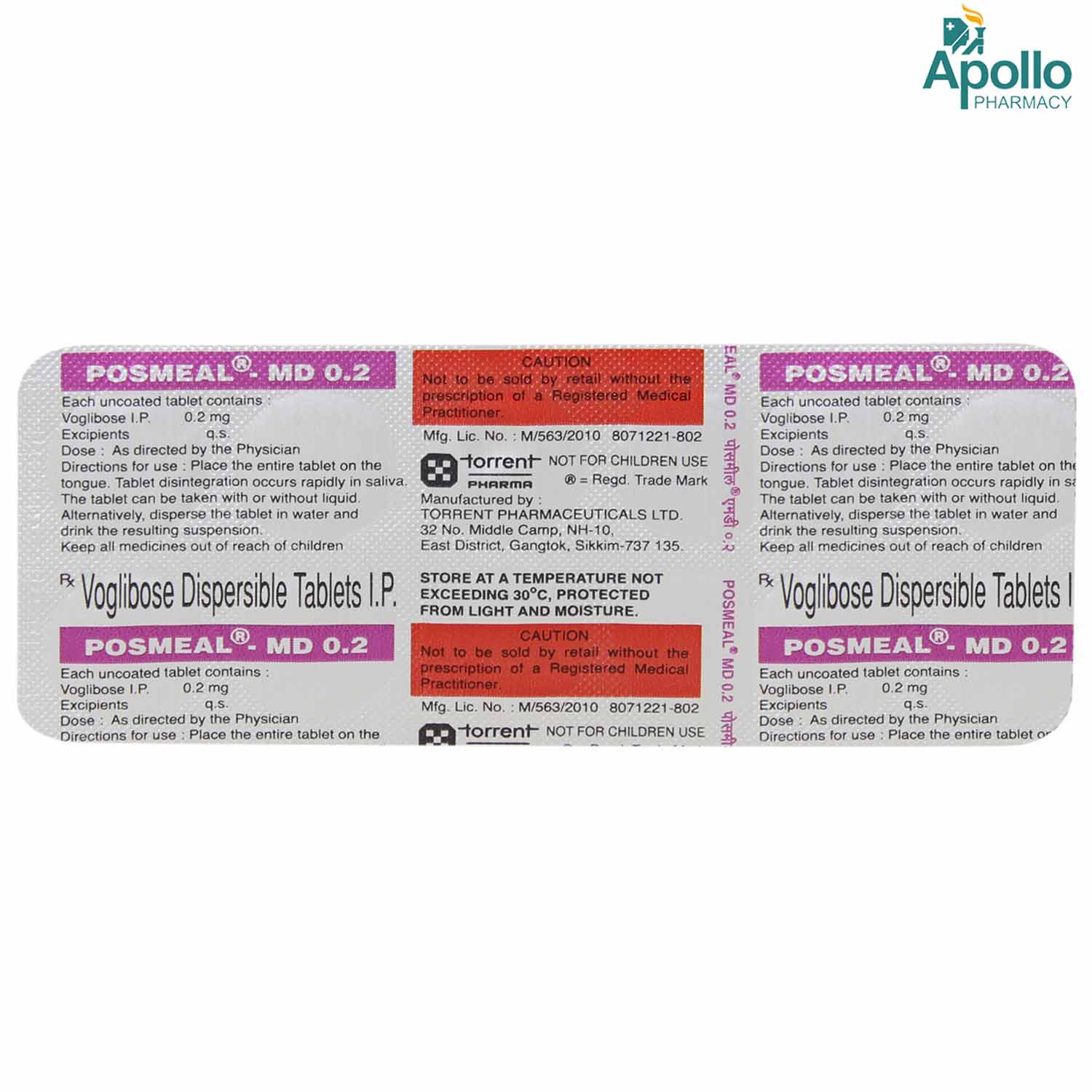 POSMEAL MD 0.2MG TABLET, Pack of 10 TABLETS POSMEAL MD 0.2MG TABLET, Pack of 10 TABLETS