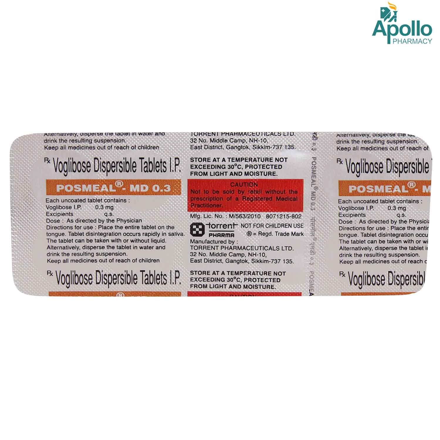 Posmeal MD 0.3 Tablet 10's, Pack of 10 TABLETS Posmeal MD 0.3 Tablet 10's, Pack of 10 TABLETS