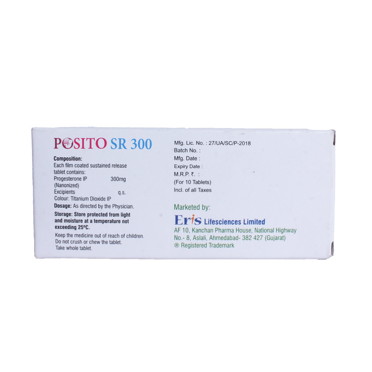 Posito SR 300 Tablet 10's, Pack of 10 TABLETS Posito SR 300 Tablet 10's, Pack of 10 TABLETS