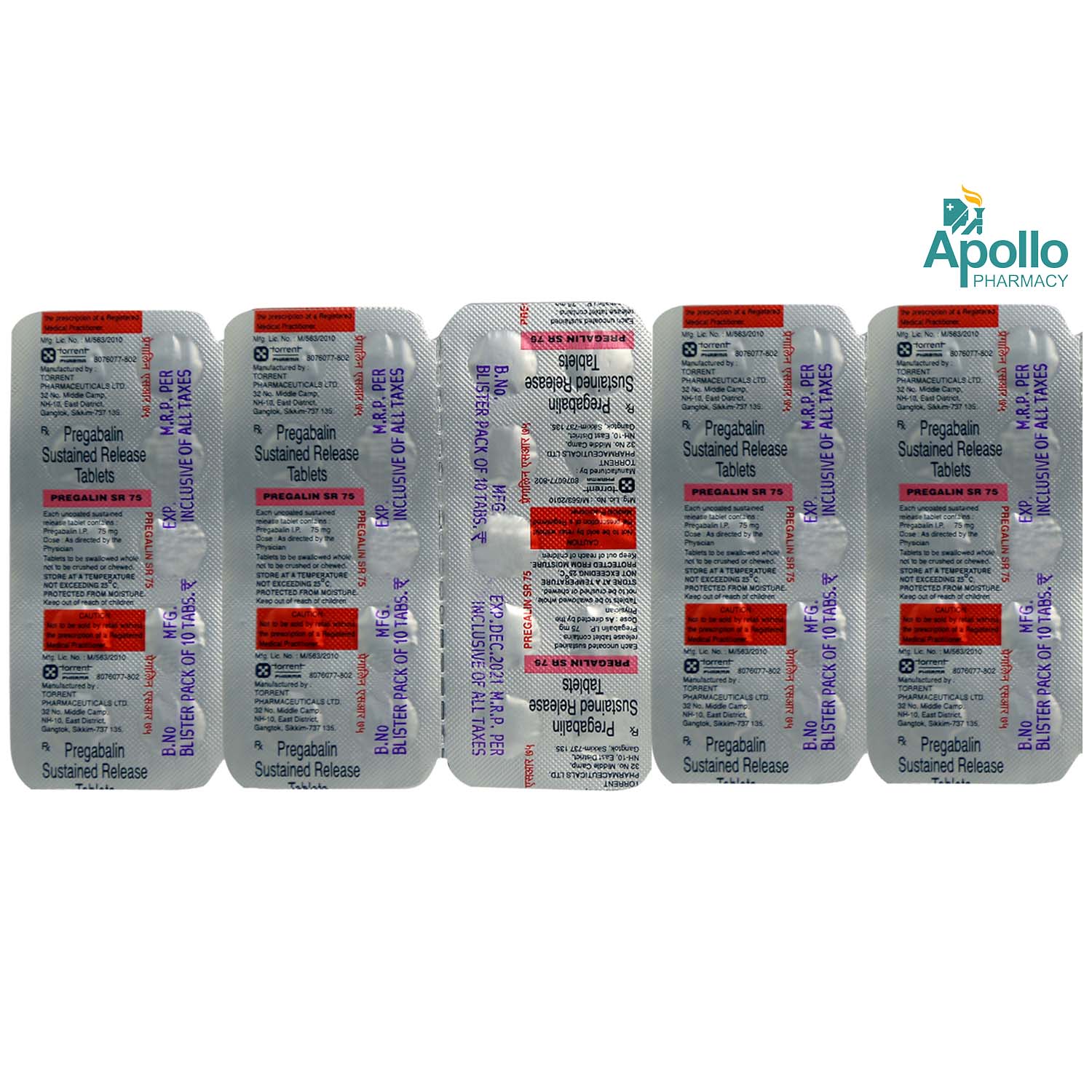 Pregalin SR 75 Tablet 10's, Pack of 10 TABLETS Pregalin SR 75 Tablet 10's, Pack of 10 TABLETS