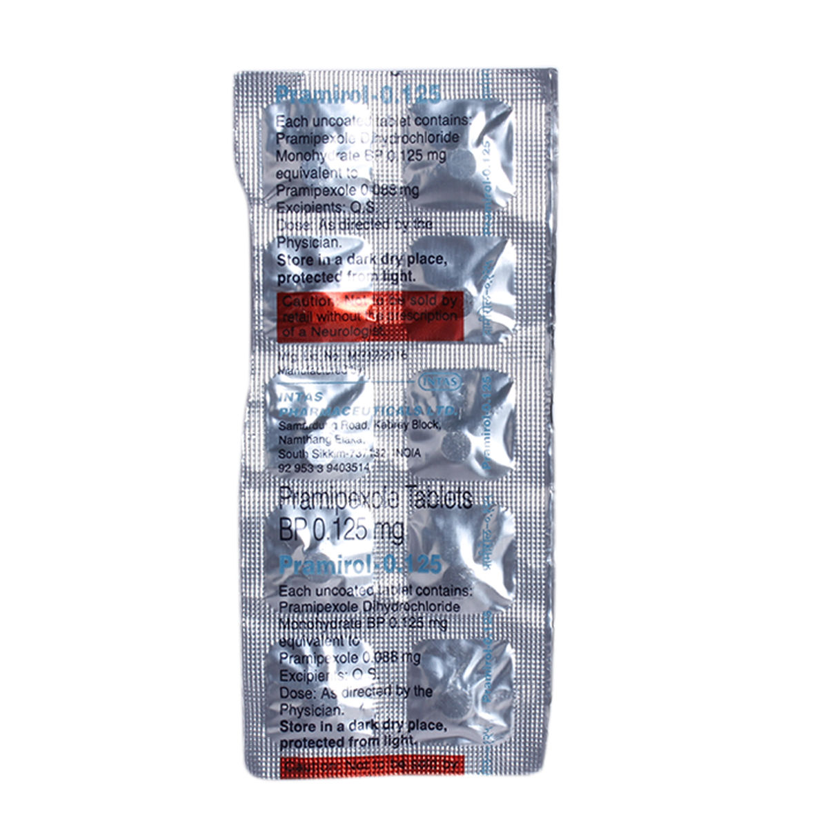 Buy Pramirol-0.125 Tablet 10's Online