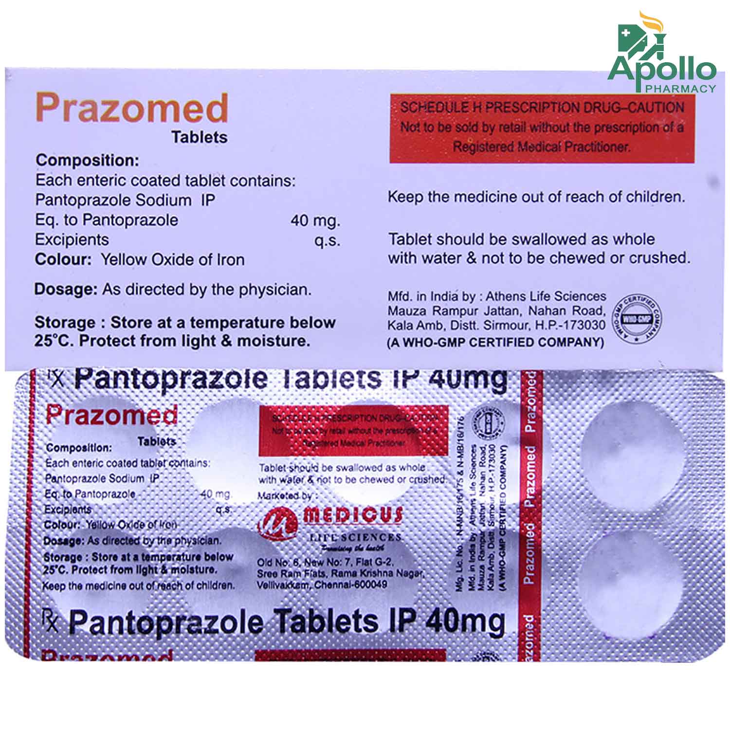 Prazomed 40 mg Tablet 10's, Pack of 10 TabletS Prazomed 40 mg Tablet 10's, Pack of 10 TabletS
