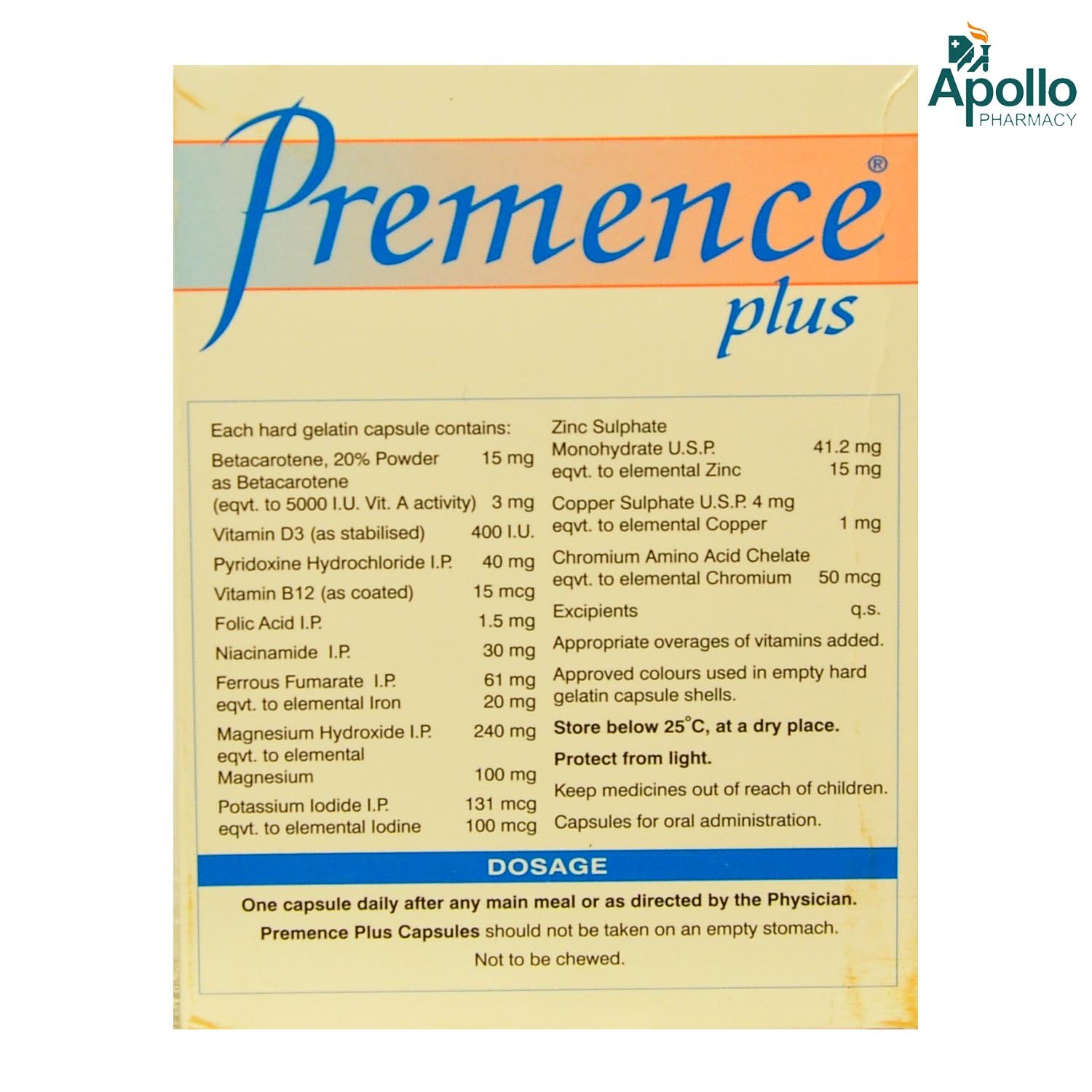 Premence Plus Capsule 15's, Pack of 15 CAPSULES Premence Plus Capsule 15's, Pack of 15 CAPSULES