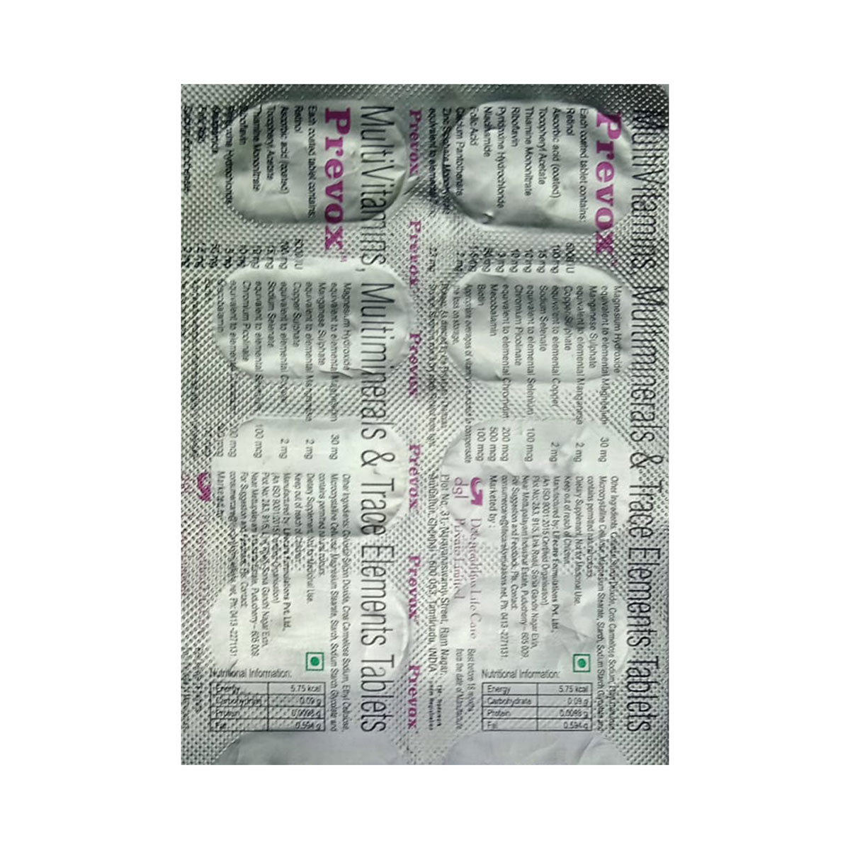 Prevox Tablet 10s, Pack of 10 TabletS Prevox Tablet 10s, Pack of 10 TabletS