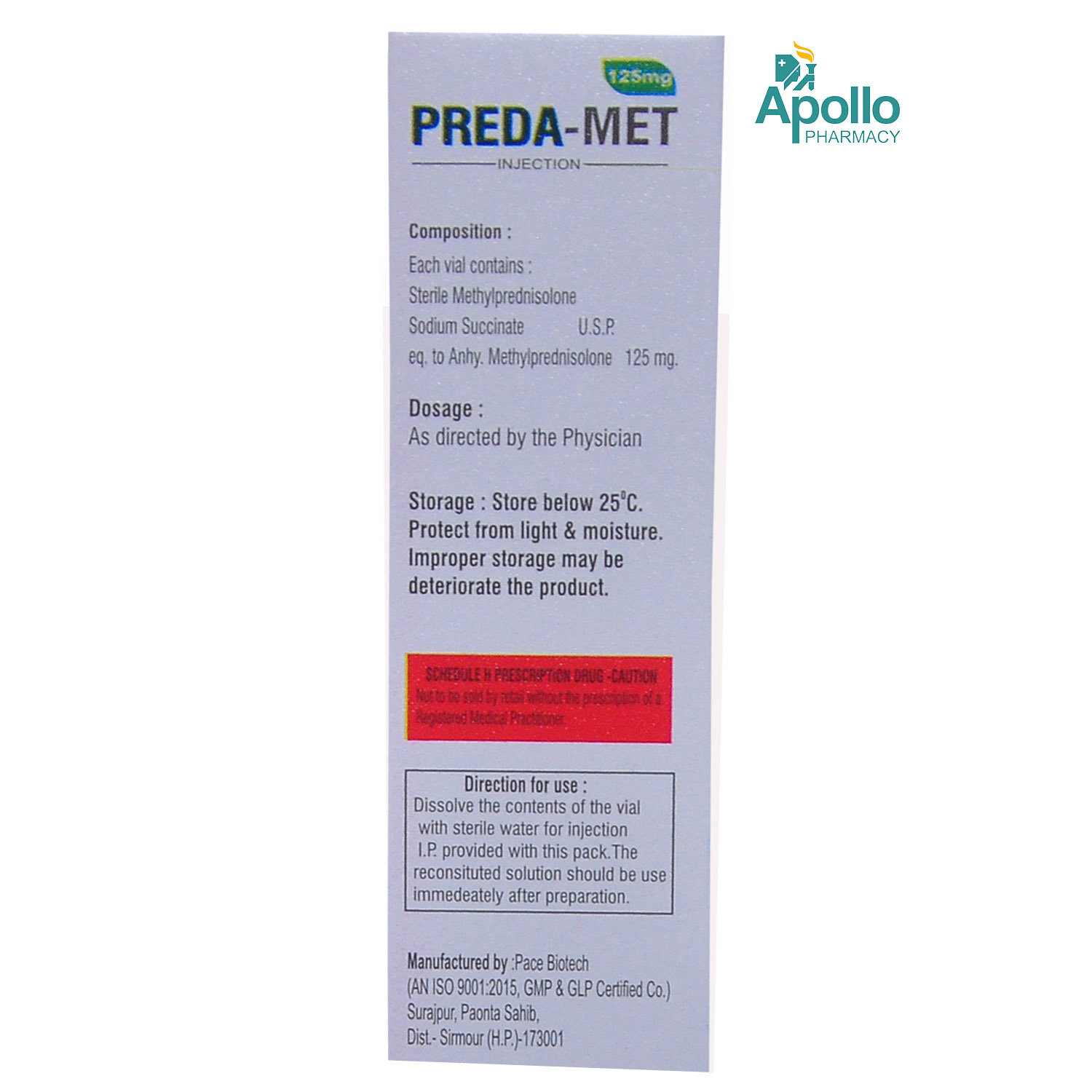 Preda-Met 125 mg Injection 10 ml, Pack of 1 Injection Preda-Met 125 mg Injection 10 ml, Pack of 1 Injection