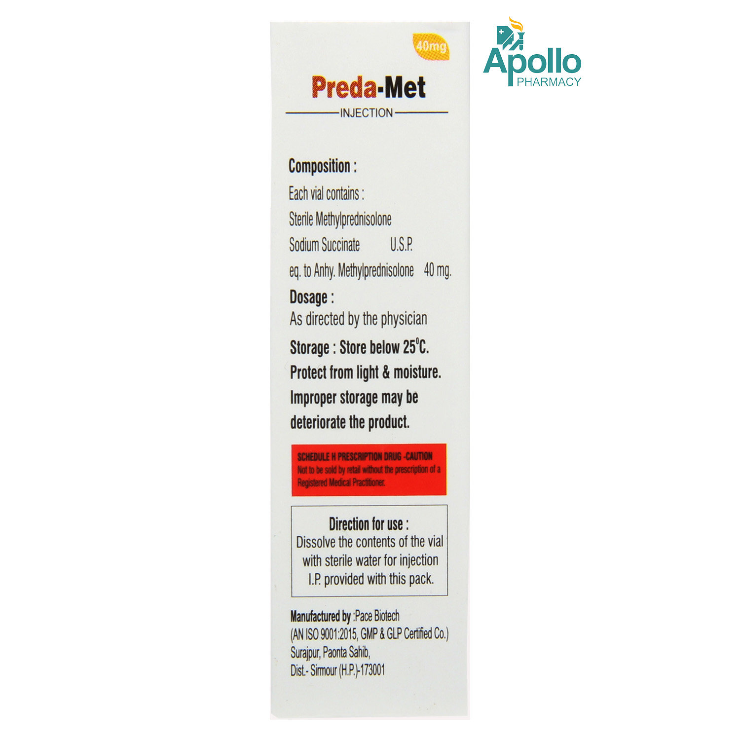 Preda-Met 40 mg Injection 10 ml, Pack of 1 Injection Preda-Met 40 mg Injection 10 ml, Pack of 1 Injection
