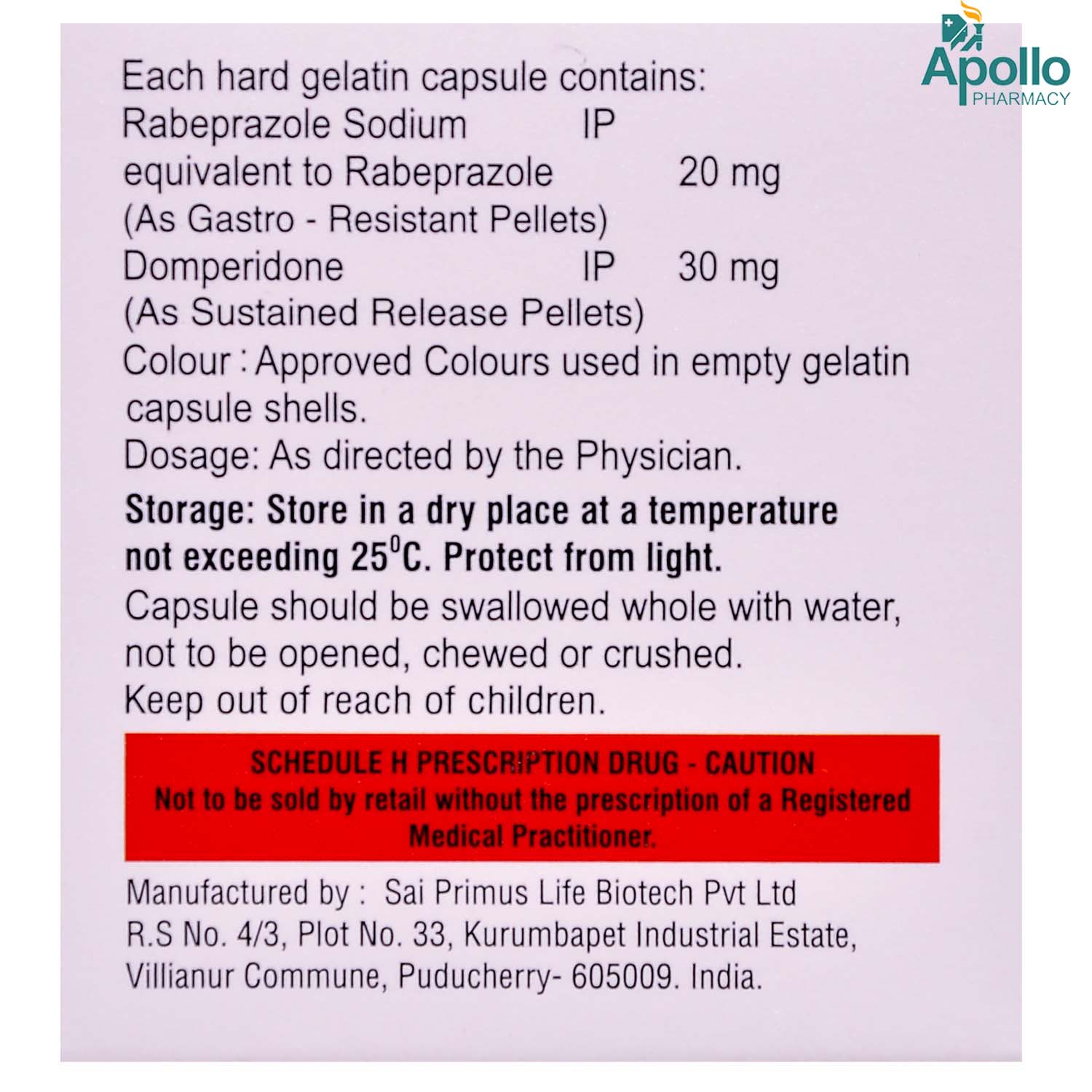 Prirab-D Capsule 10's, Pack of 10 Prirab-D Capsule 10's, Pack of 10
