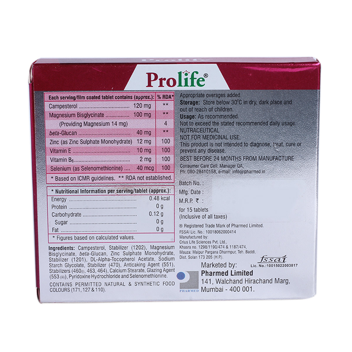 Prolife Tablet 15's, Pack of 15 Prolife Tablet 15's, Pack of 15