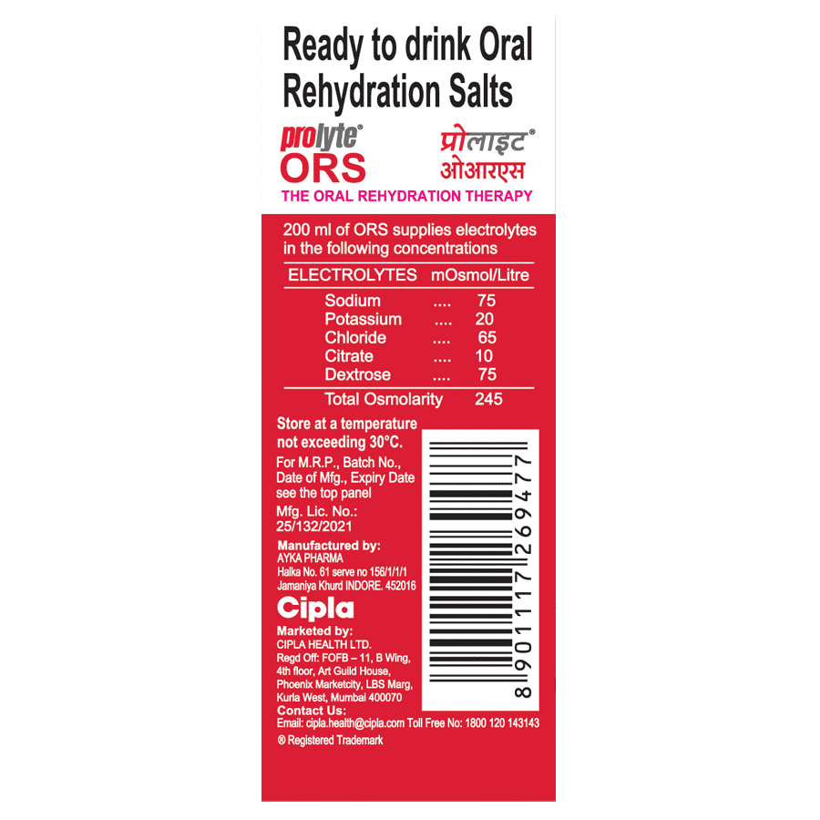 Prolyte ORS Mixed Fruit Flavour Energy Drink, 200 ml, Pack of 1 Liquid Prolyte ORS Mixed Fruit Flavour Energy Drink, 200 ml, Pack of 1 Liquid