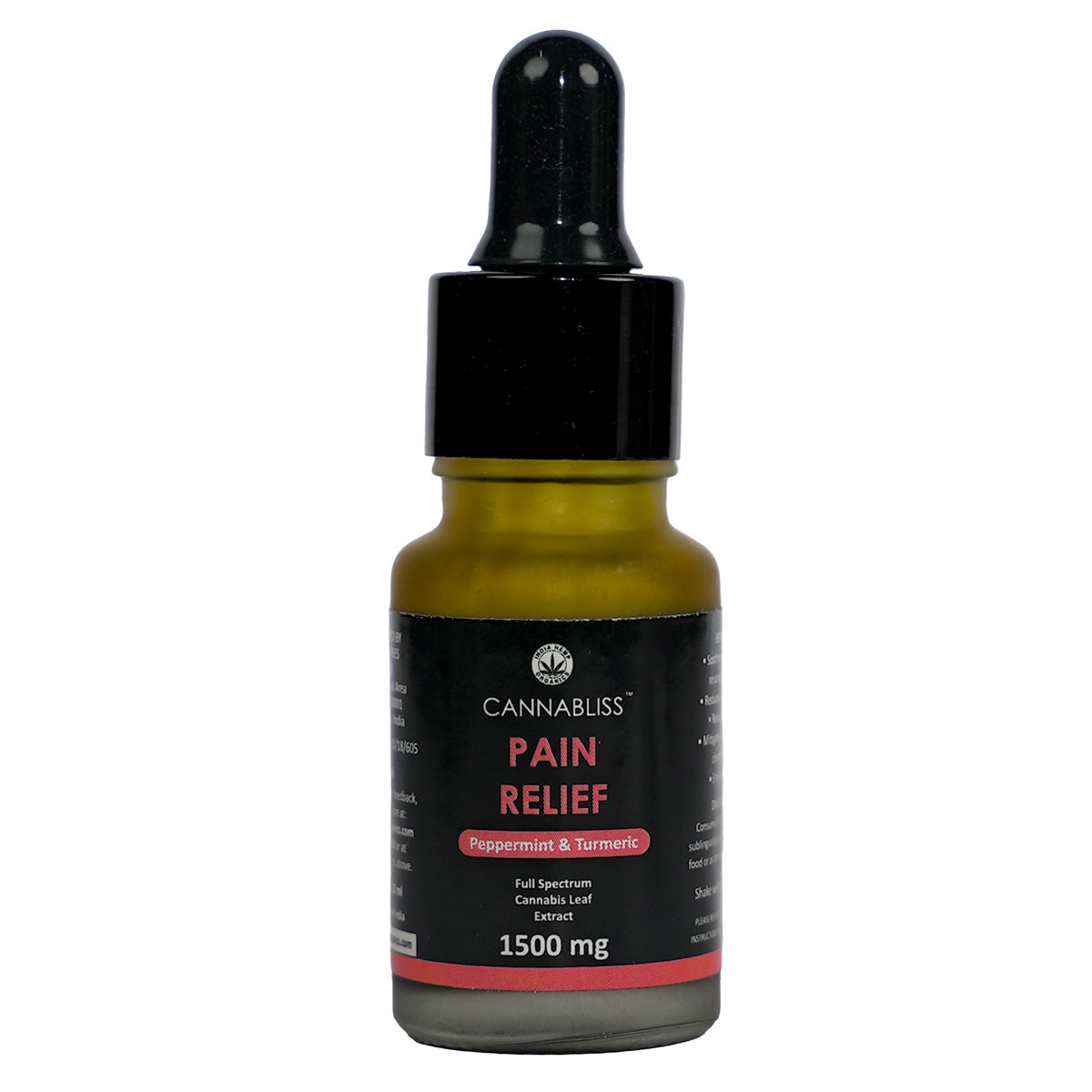Cannabliss Pain Relief 1500mg Oil, 10 ml | Peppermint & Turmeric, Pack of 1 Cannabliss Pain Relief 1500mg Oil, 10 ml | Peppermint & Turmeric, Pack of 1