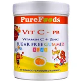 Pure Foods Vitamin C + Zinc Orange Flavour Kids Gummies, 60 Count, Pack of 1