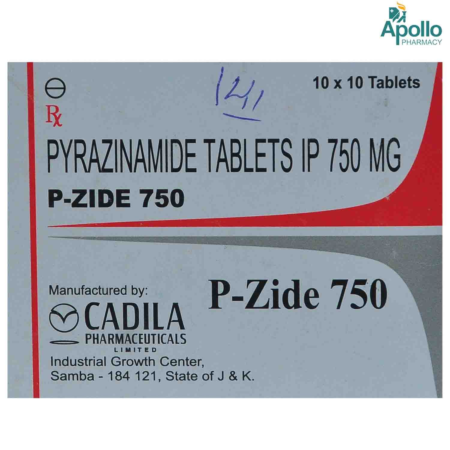 Buy P-Zide 750mg Tablet 10's Online