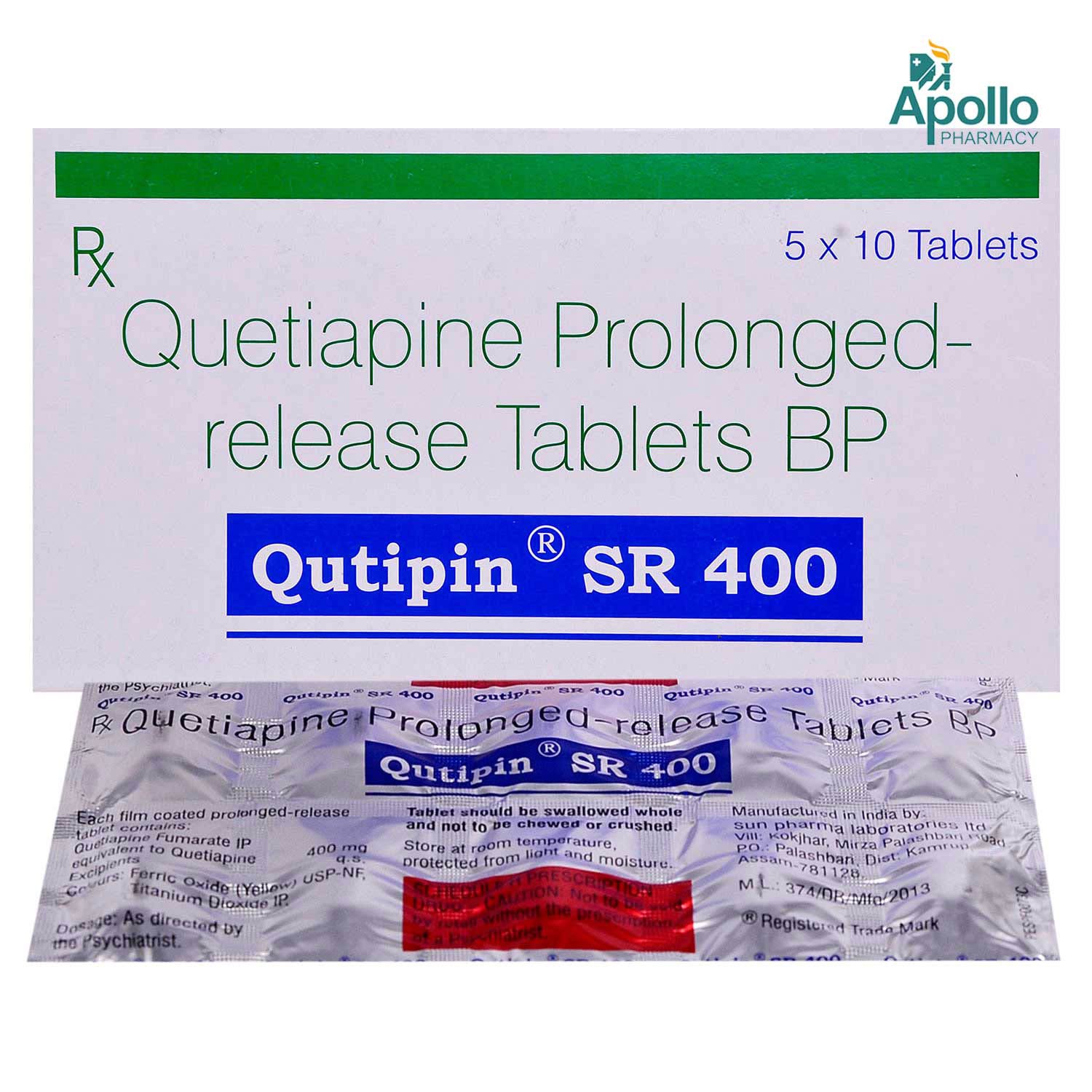 Qutipin SR 400 Tablet 10's, Pack of 10 TABLETS Qutipin SR 400 Tablet 10's, Pack of 10 TABLETS