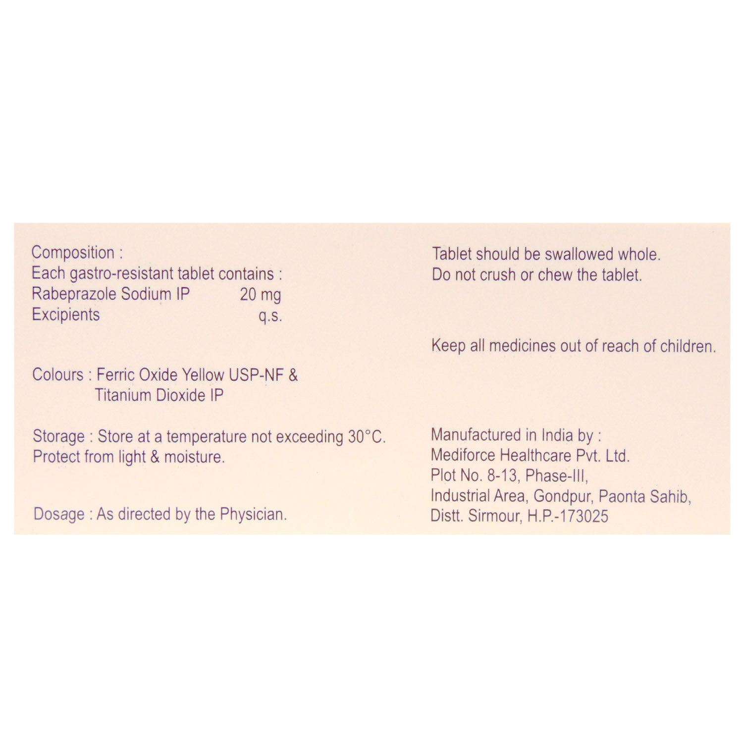 Rabekind 20 mg Tablet 10's, Pack of 10 TABLETS Rabekind 20 mg Tablet 10's, Pack of 10 TABLETS