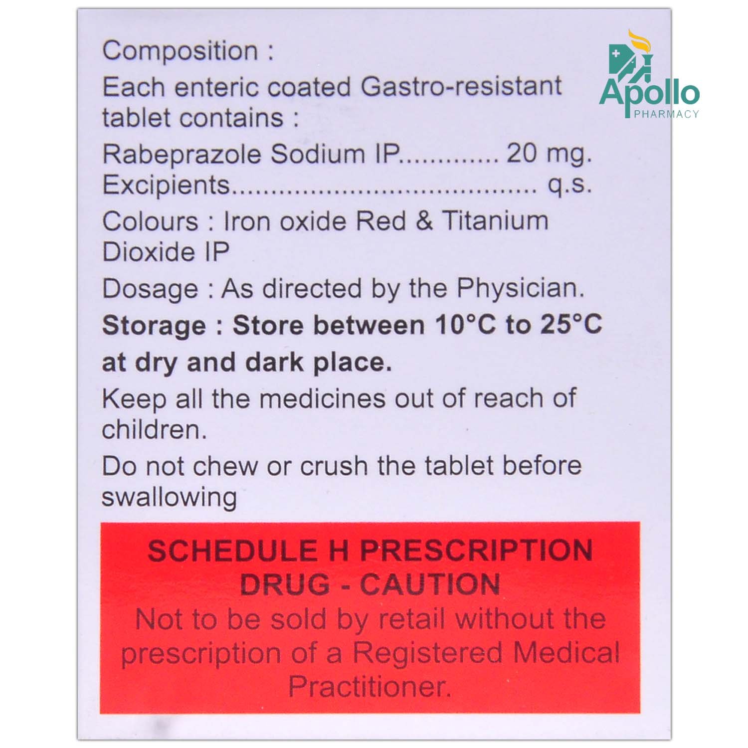 Rabonik 20 Tablet 15's, Pack of 15 TABLETS Rabonik 20 Tablet 15's, Pack of 15 TABLETS