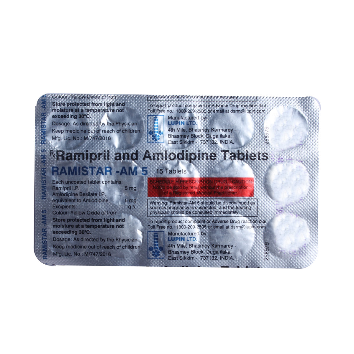 Ramistar-AM 5 Tablet 15's, Pack of 15 TabletS Ramistar-AM 5 Tablet 15's, Pack of 15 TabletS